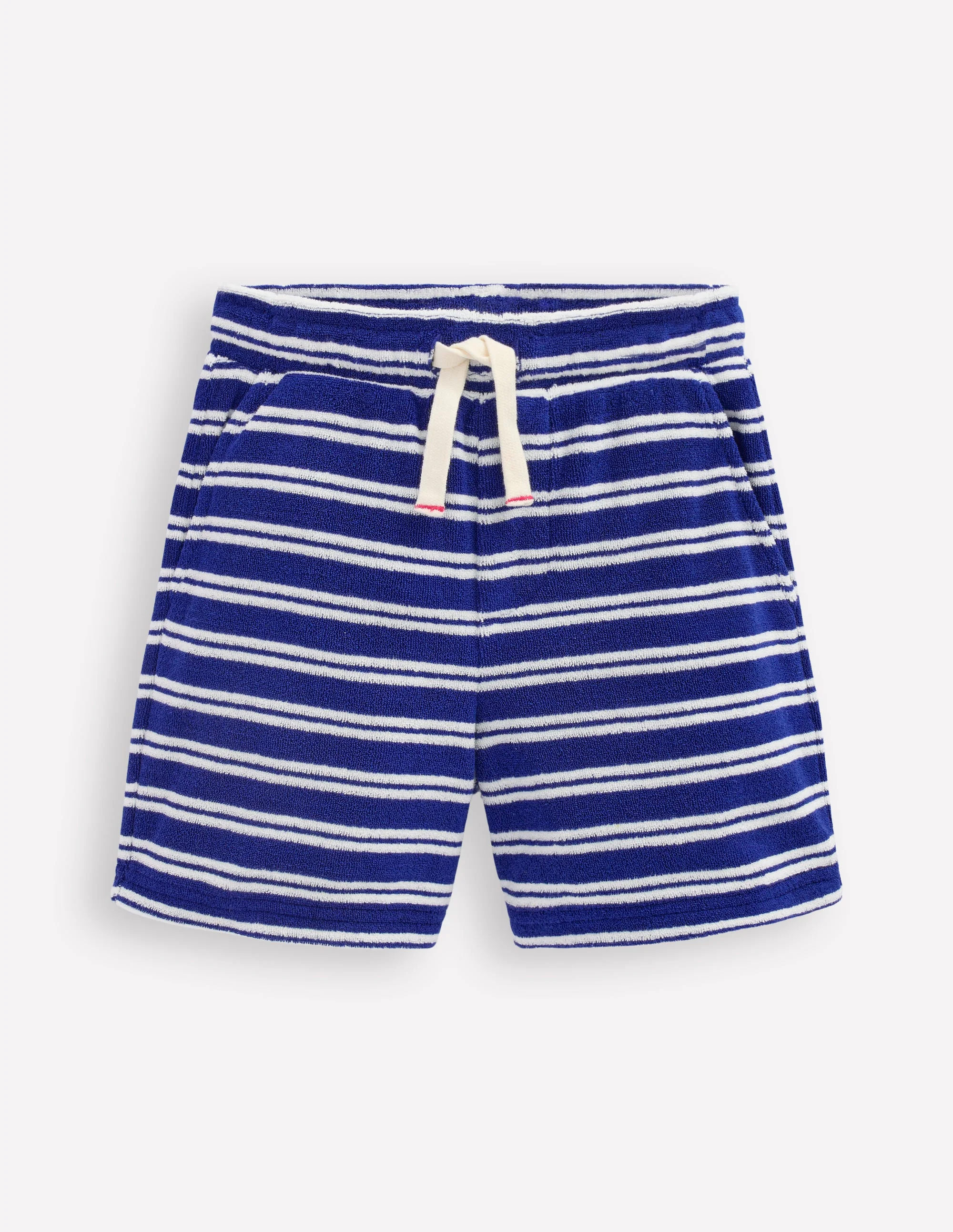 Towelling Shorts-Sapphire Blue and Ivory