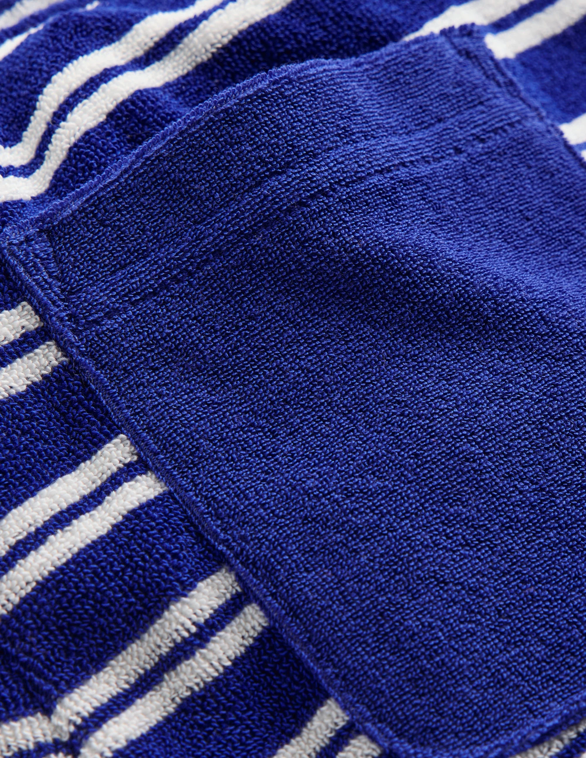 Towelling Shorts-Sapphire Blue and Ivory - Image 3