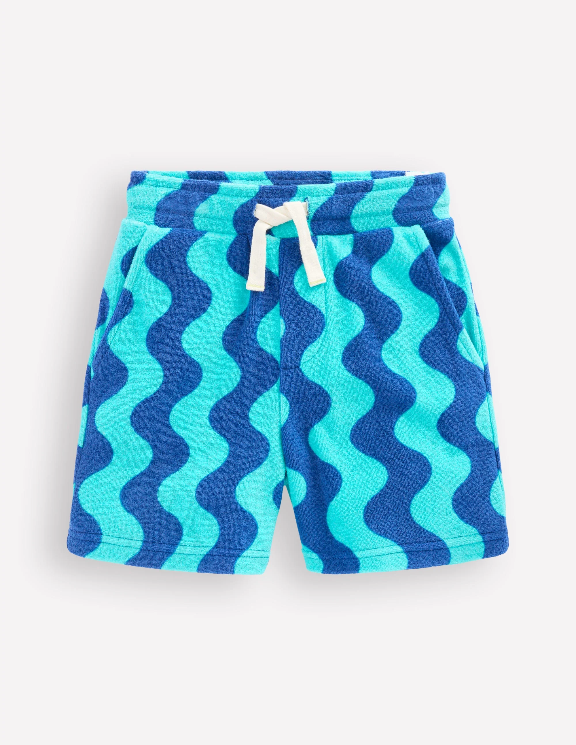 Towelling Shorts-Sapphire Blue Wave