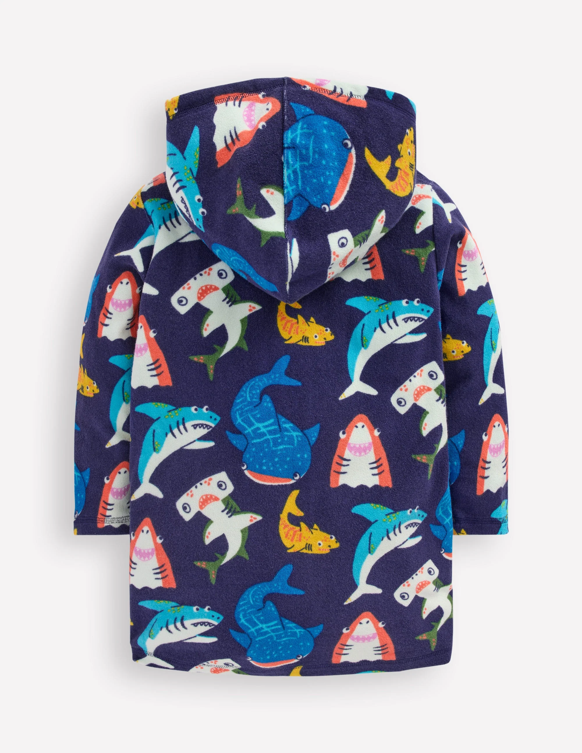 Towelling Zip-Up Throw-On-College Navy Sharks - Image 2