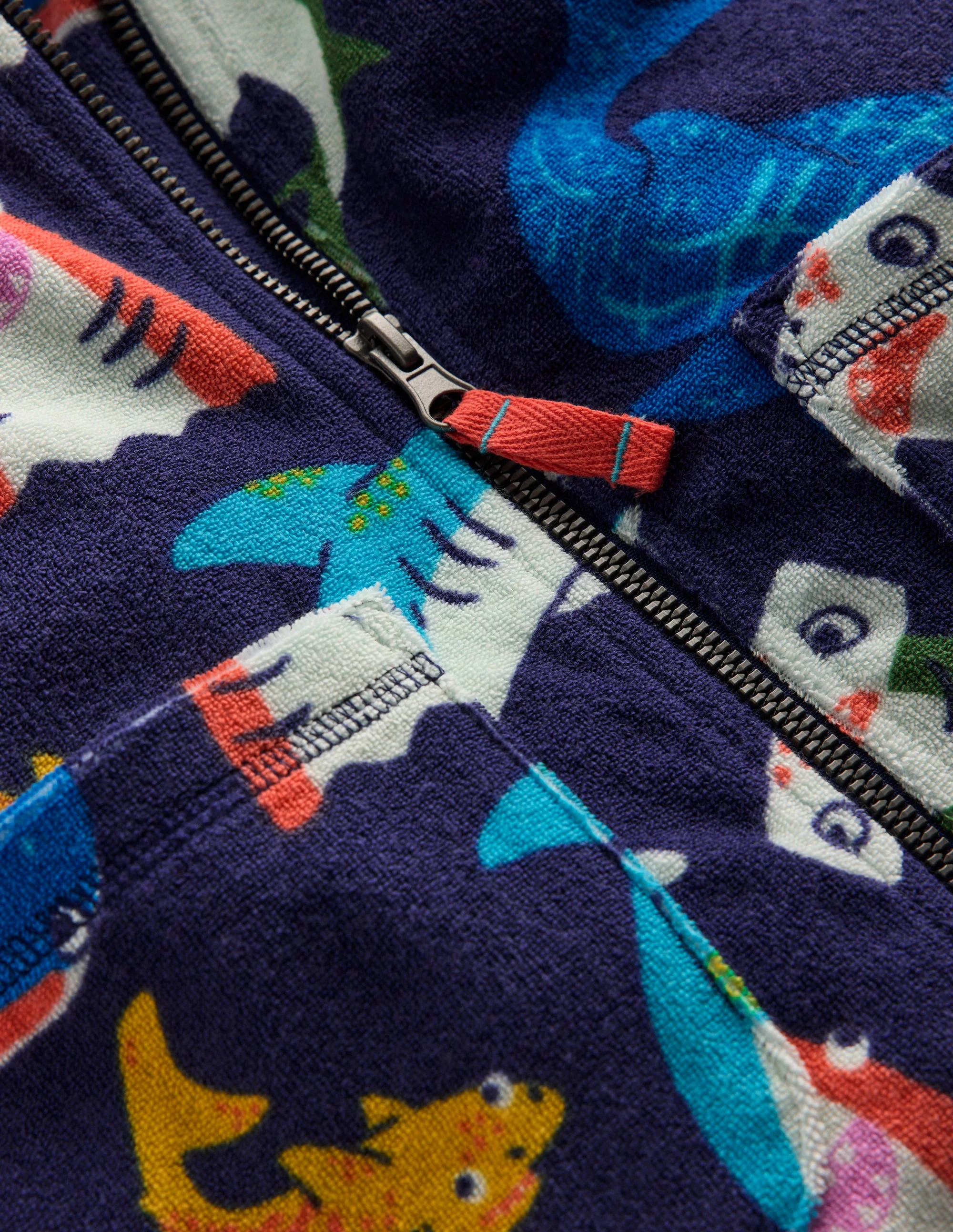 Towelling Zip-Up Throw-On-College Navy Sharks - Image 3