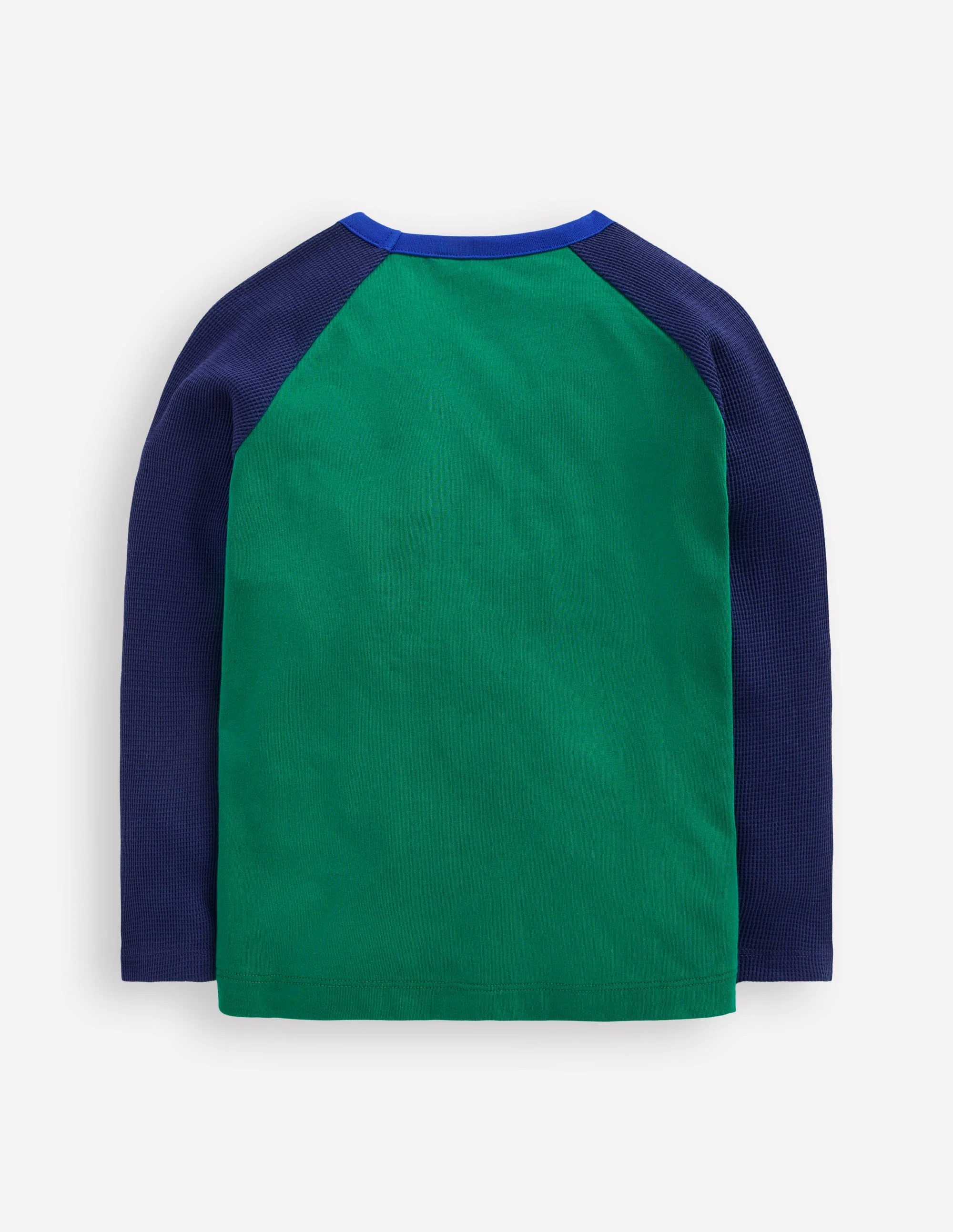 Waffle Mix Raglan-Alpine Green colourblock - Image 2