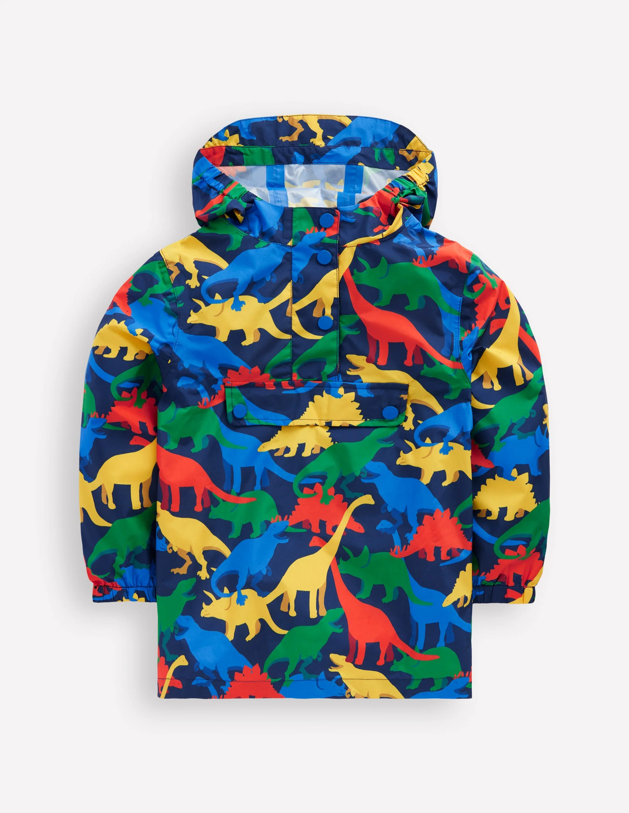Waterproof Pop Over Jacket-College Navy Multi Dinos