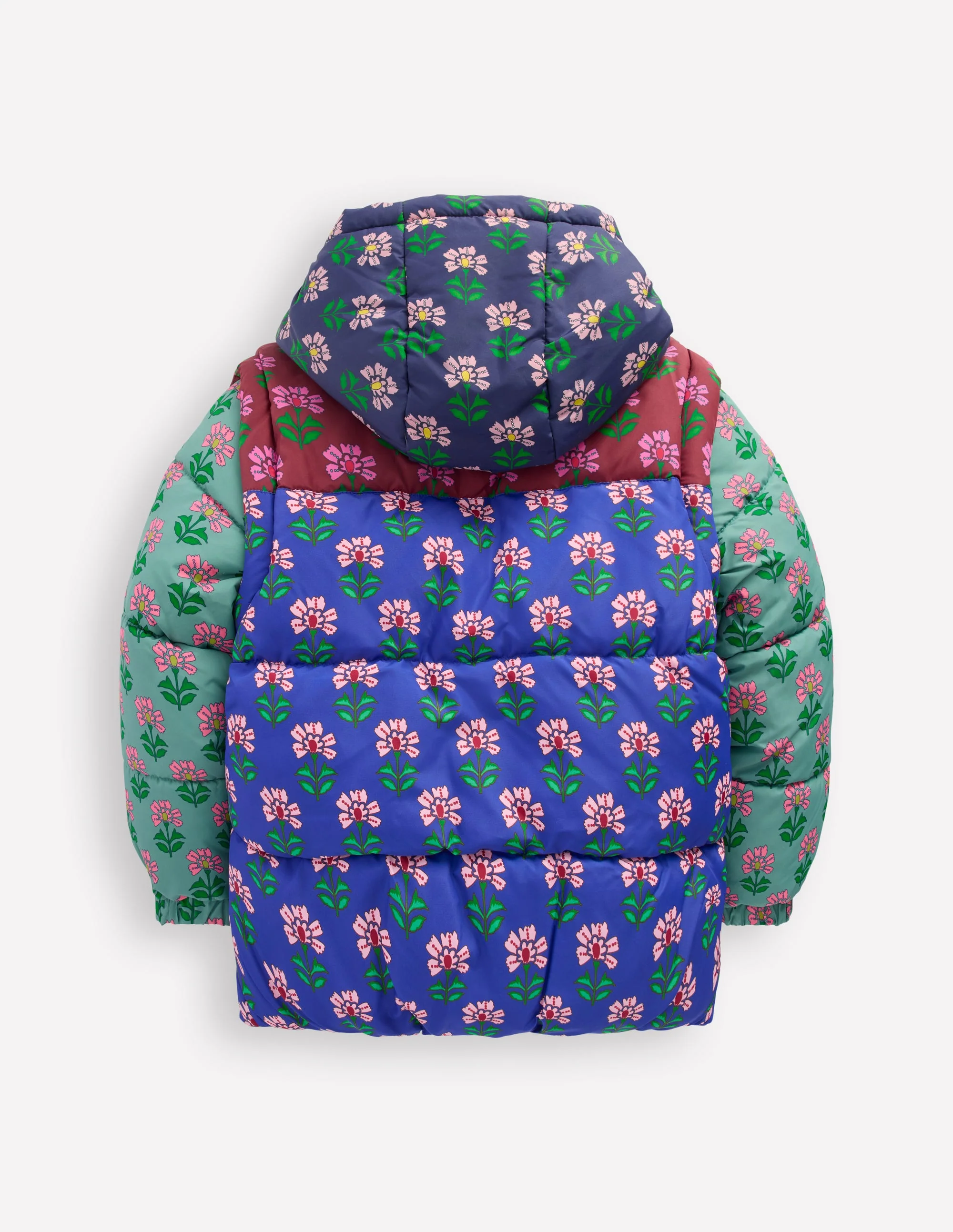 2-in-1 Padded Coat-Multi Woodblock Flower - Image 2