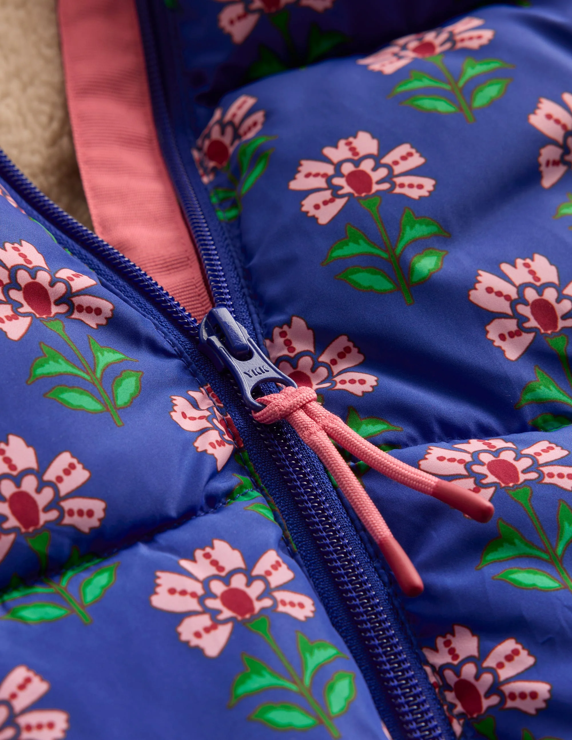 2-in-1 Padded Coat-Multi Woodblock Flower - Image 3