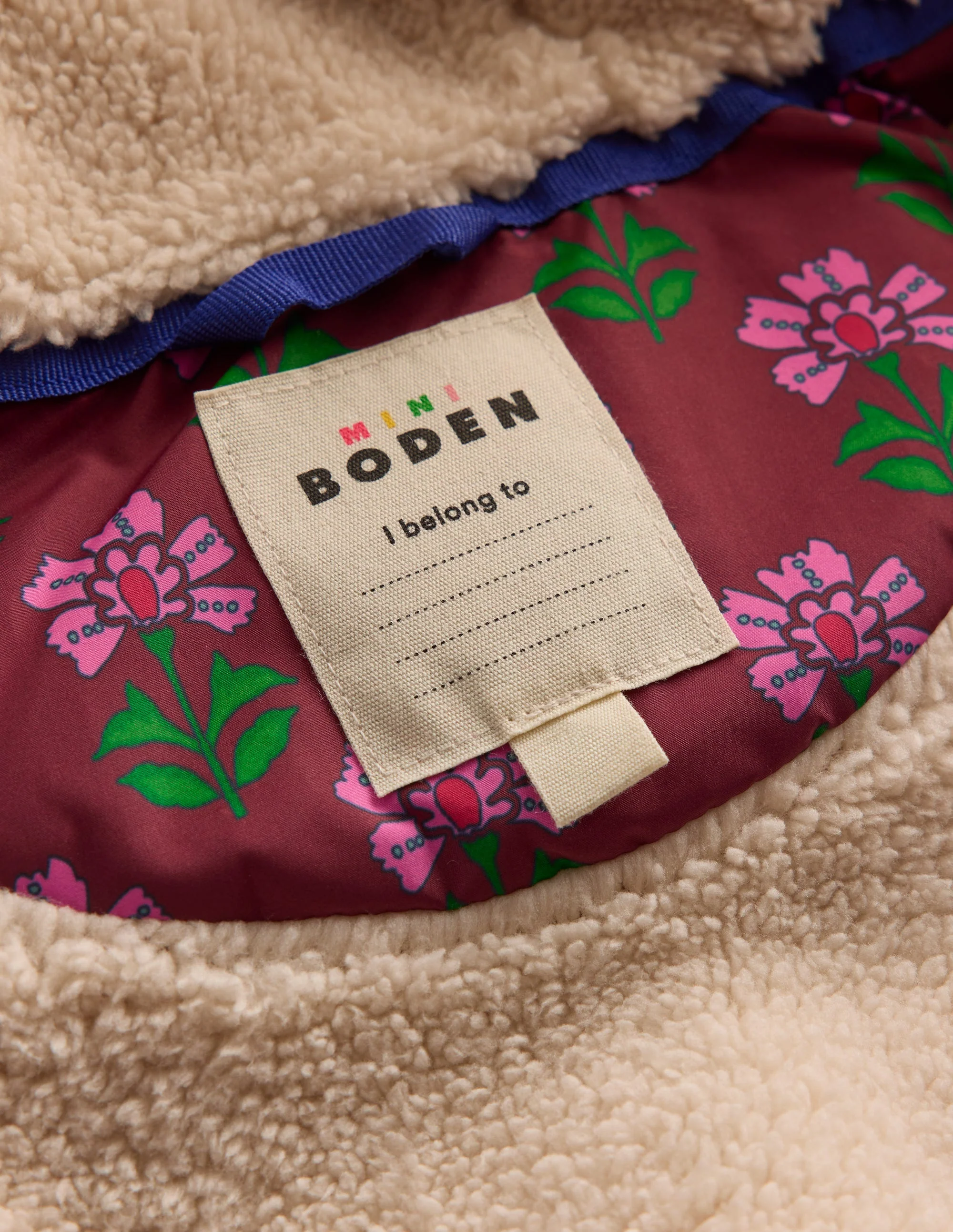 2-in-1 Padded Coat-Multi Woodblock Flower - Image 4