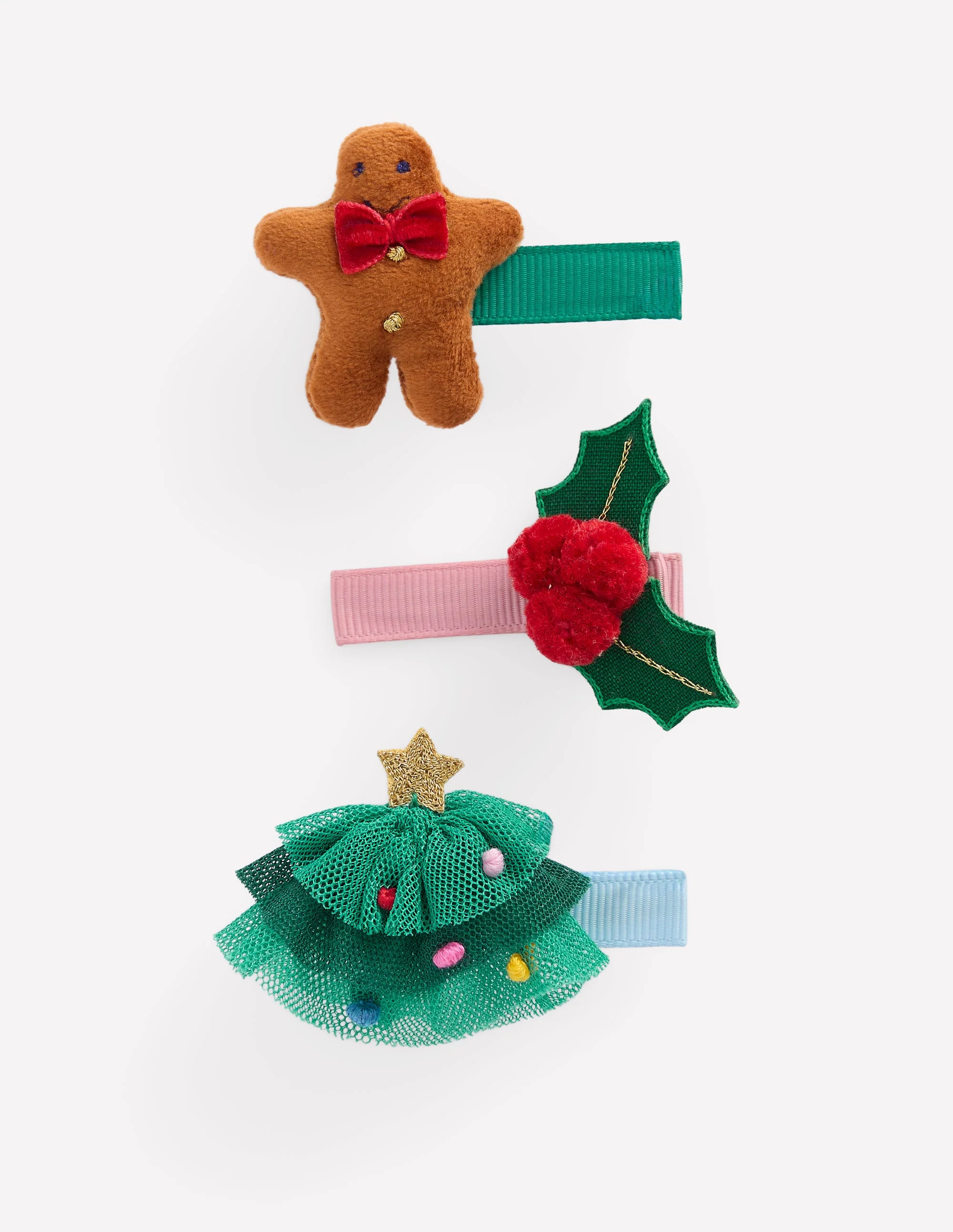 3-pack Hair Clips-Festive
