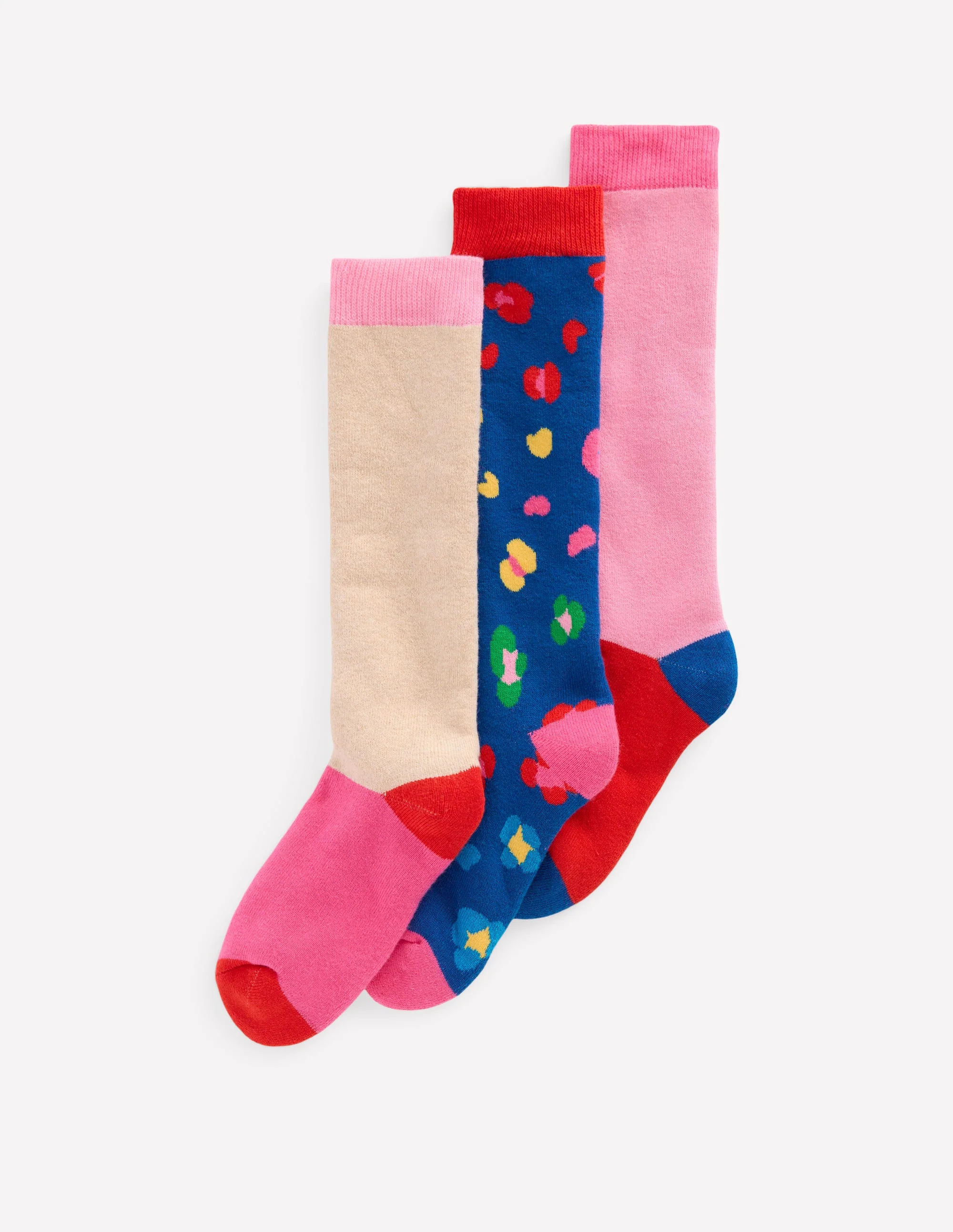 3-pack Ski Socks-Multi Leopard