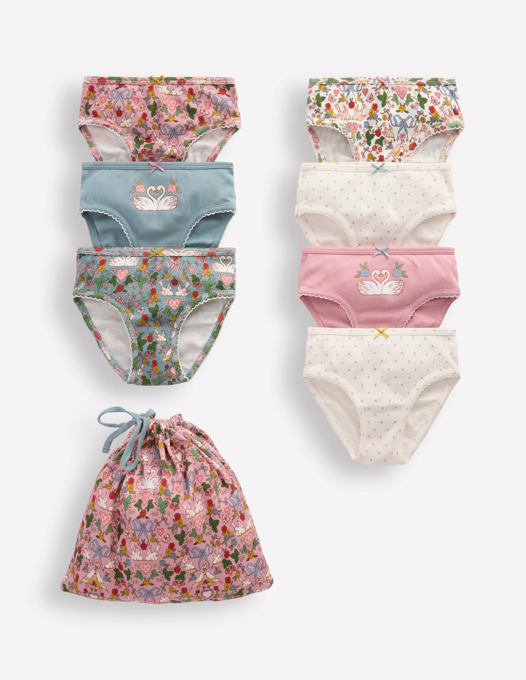 7-pack Pants-Festive Swans