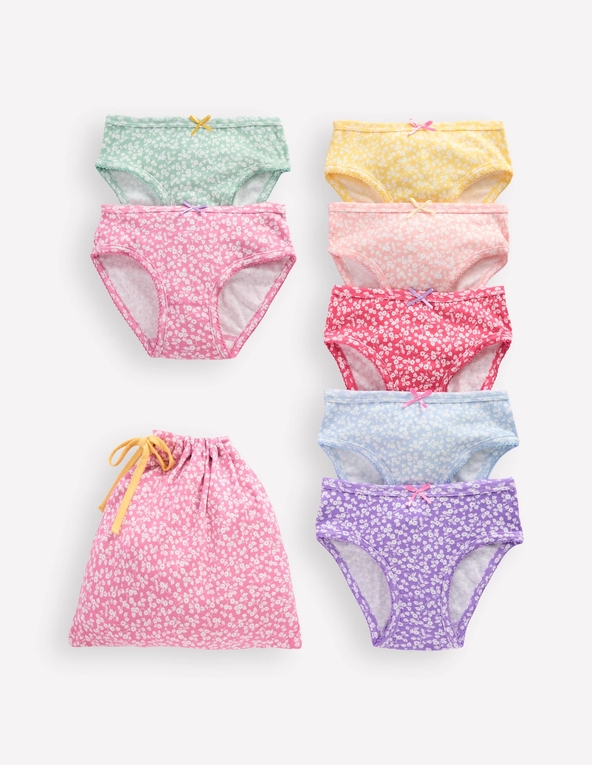 7-pack Pointelle Pants-Multi Ditsy Vine