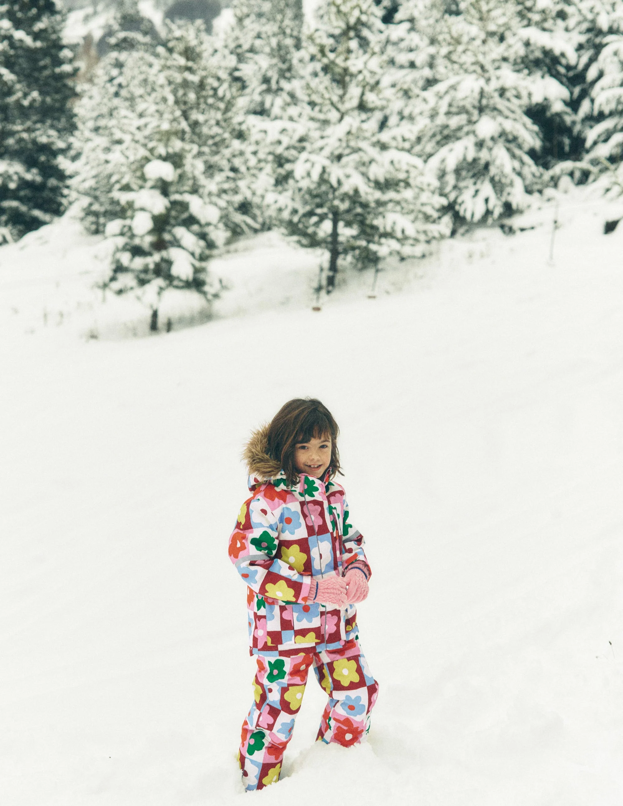 All-weather Waterproof Coat-Multi Flower Check - Image 8