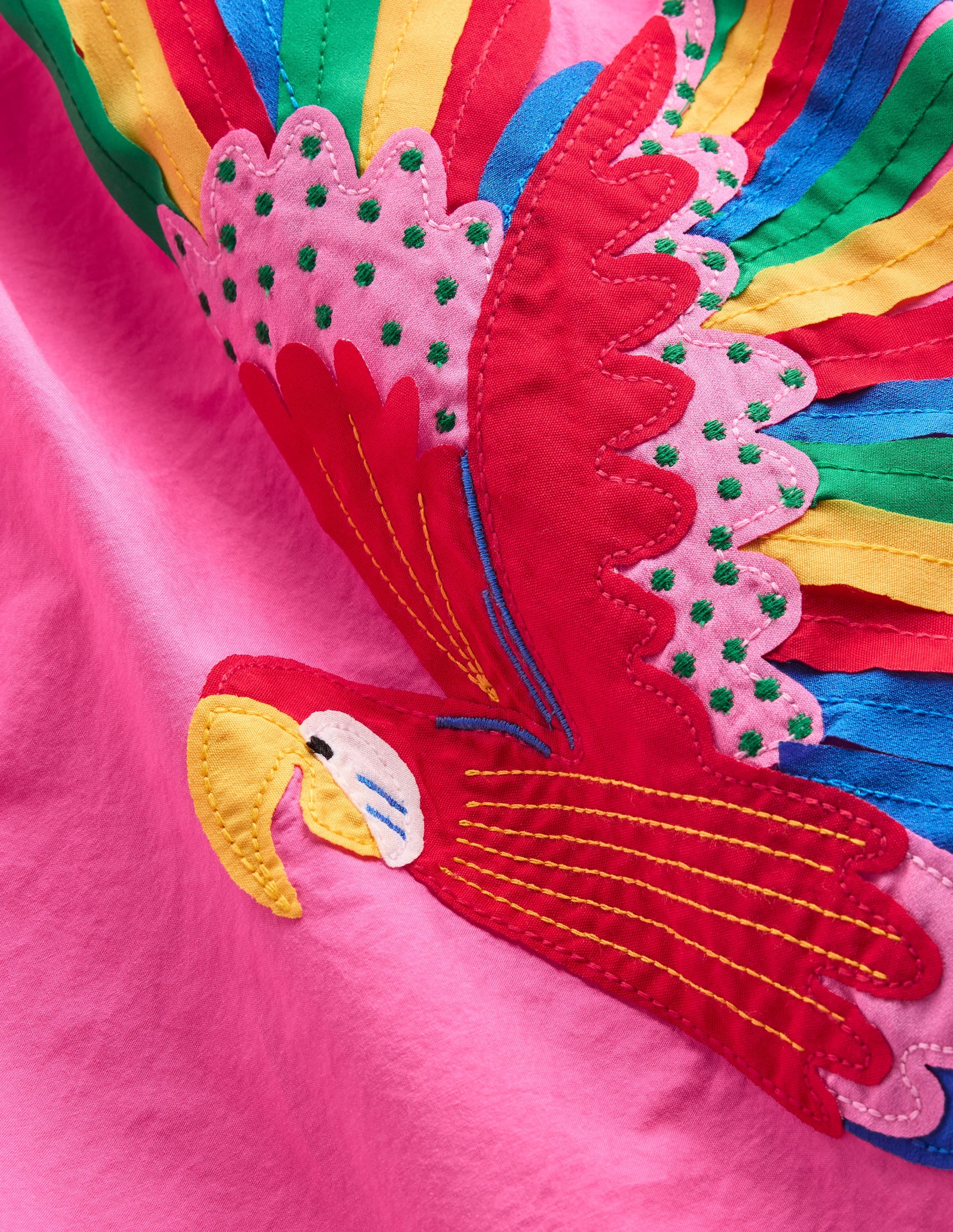 Annalisa Appliqué Sundress-Sorbet Pink Birds - Image 3