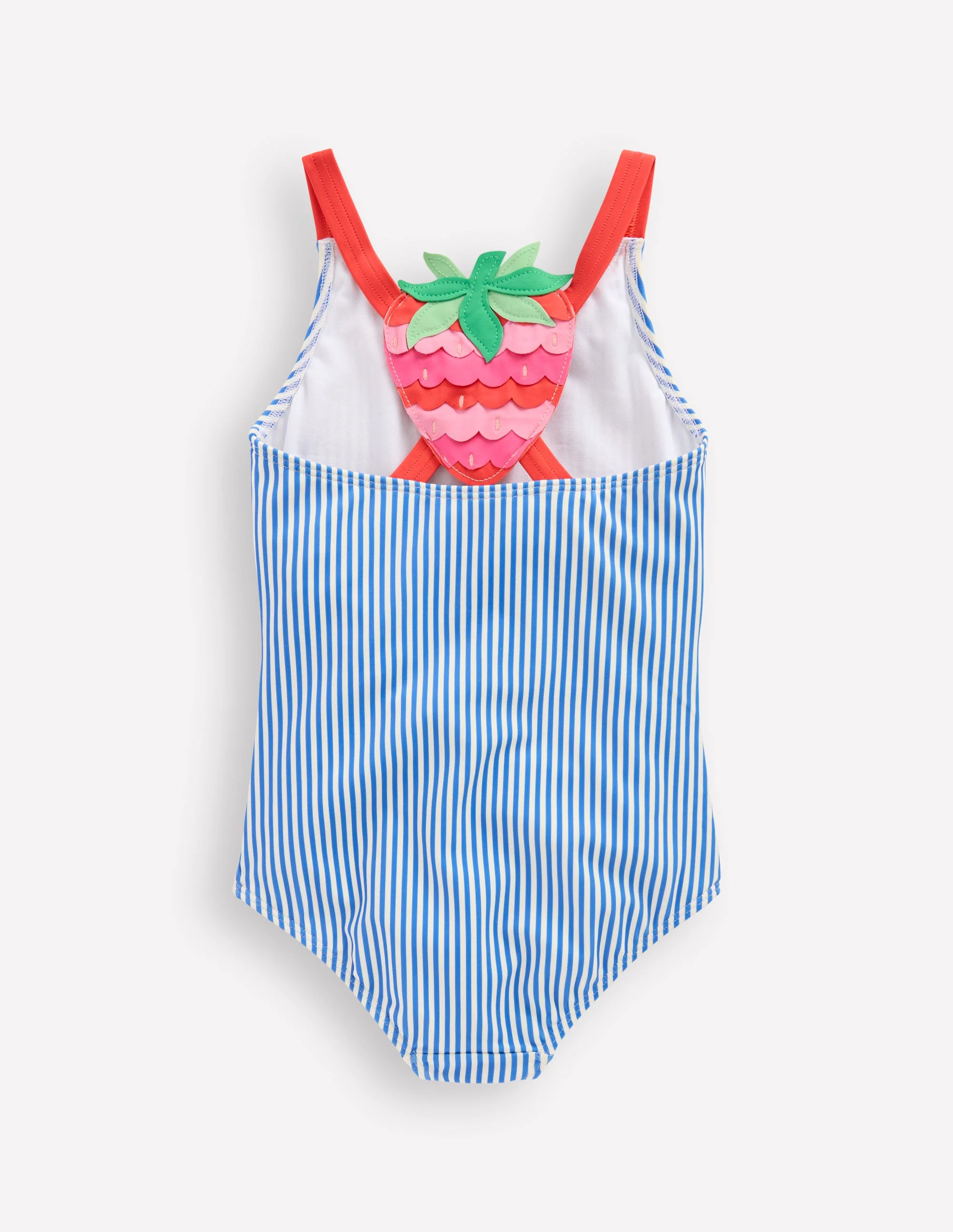 Applique Back Swimsuit-Blue Strawberry - Image 2