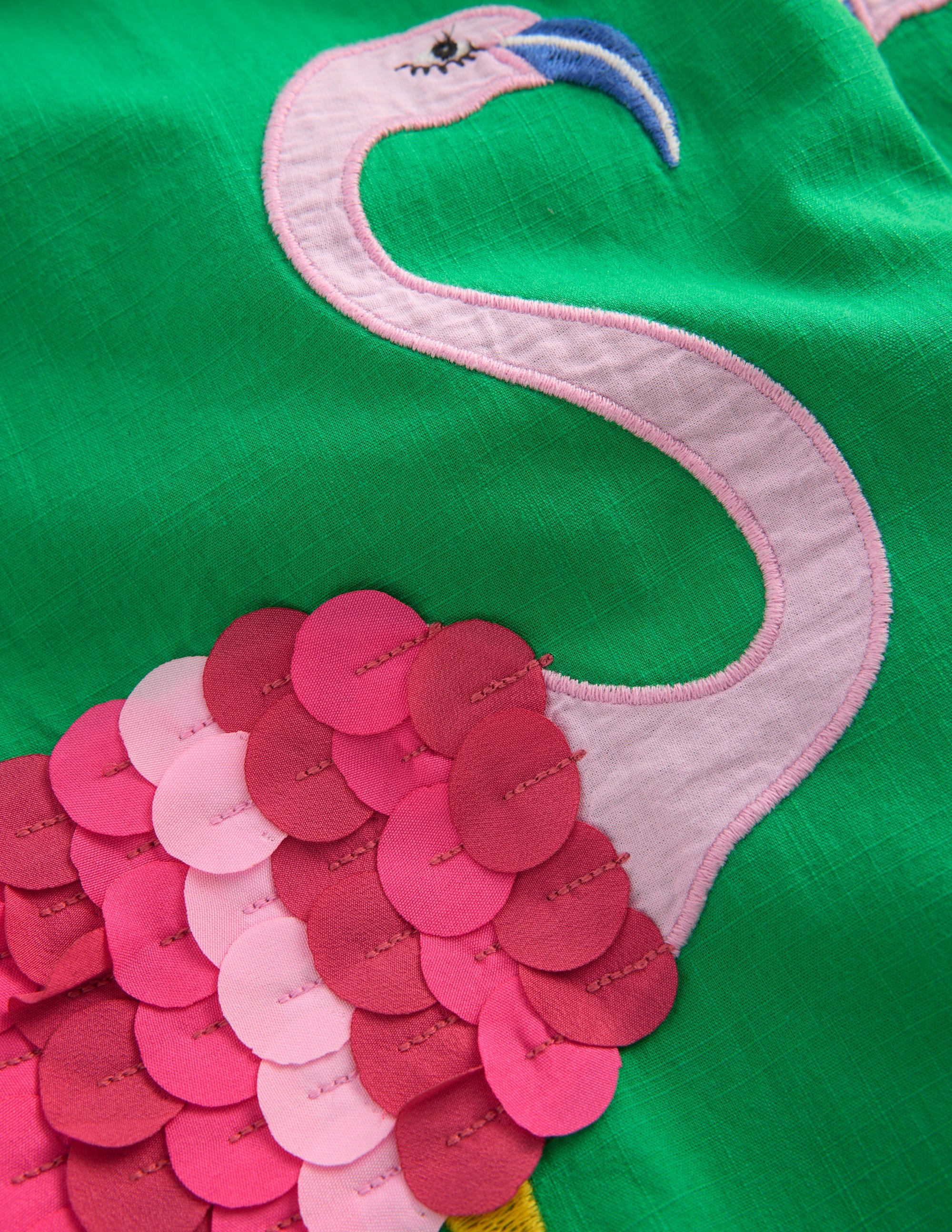 Applique Pull-on Trousers-Green Flamingos - Image 3
