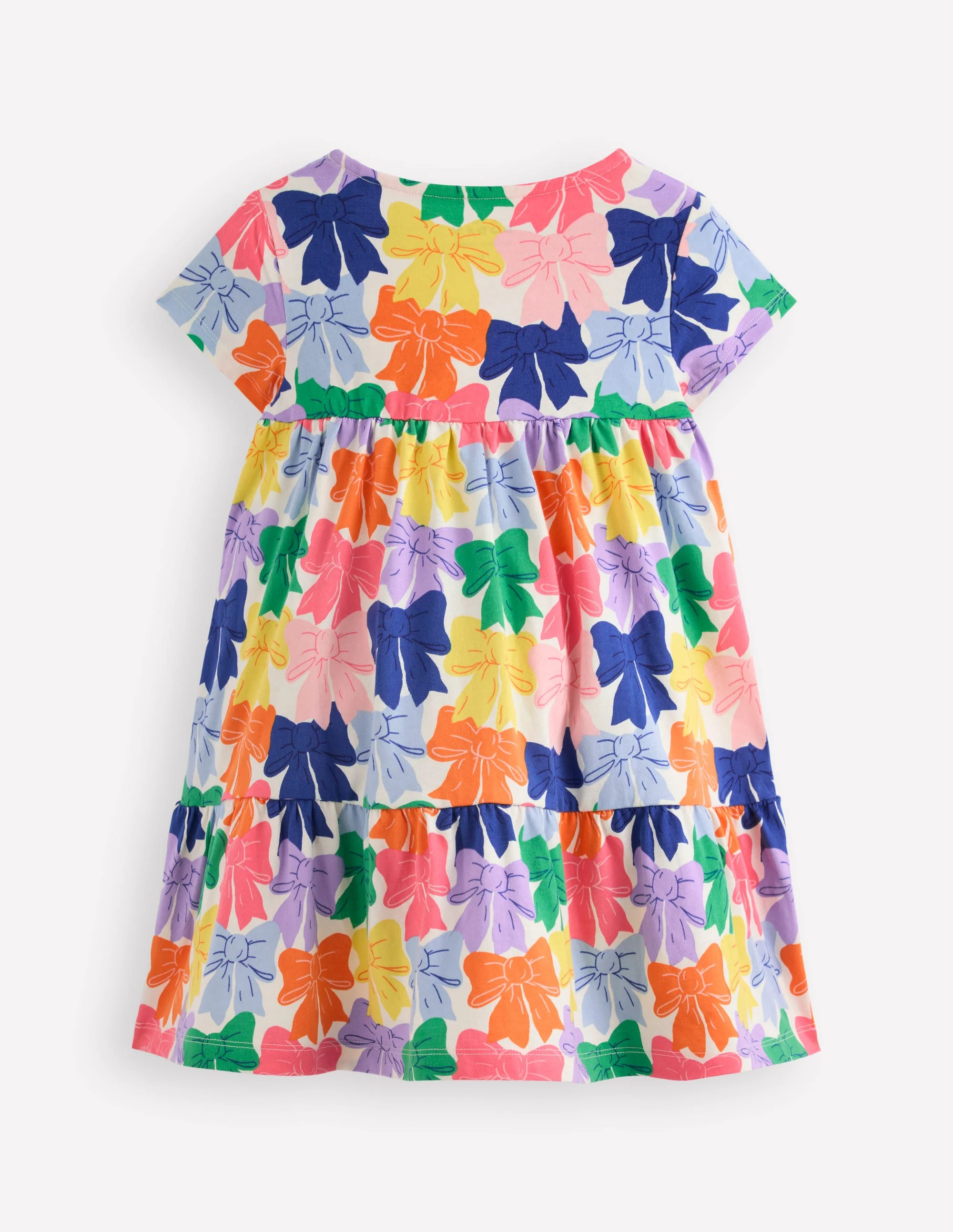 Ariel Twirly Jersey Dress-Multi Rainbow Bows - Image 5