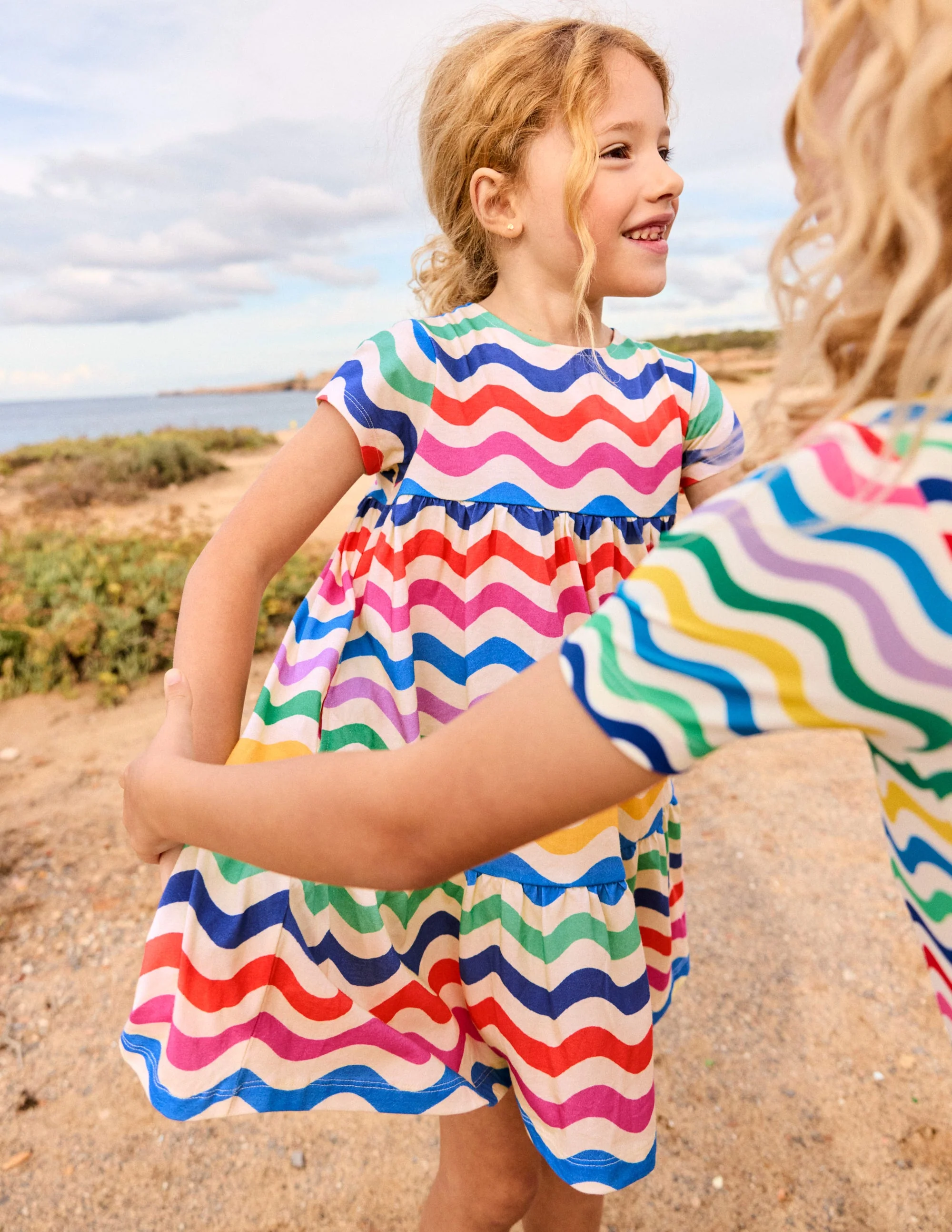 Ariel Twirly Jersey Dress-Multi Wave - Image 5