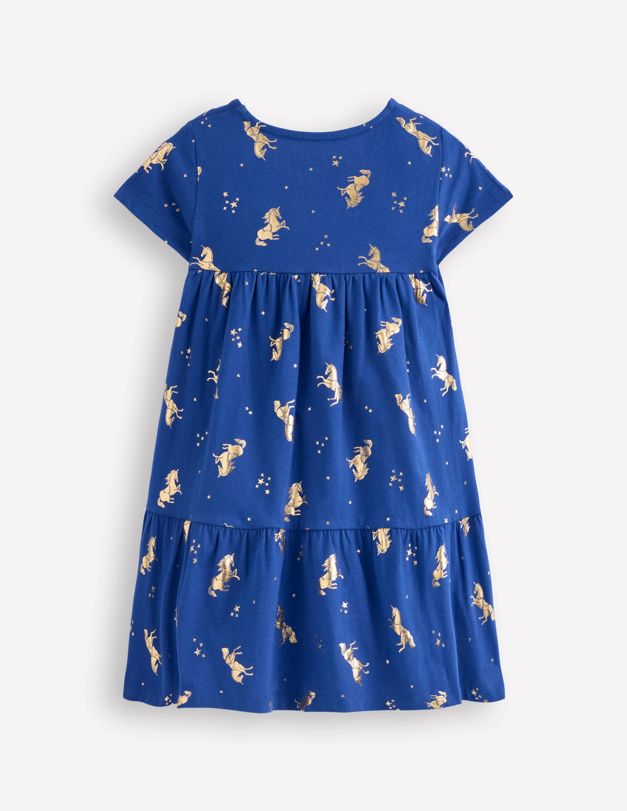 Ariel Twirly Jersey Dress-Sapphire Blue Unicorns - Image 2