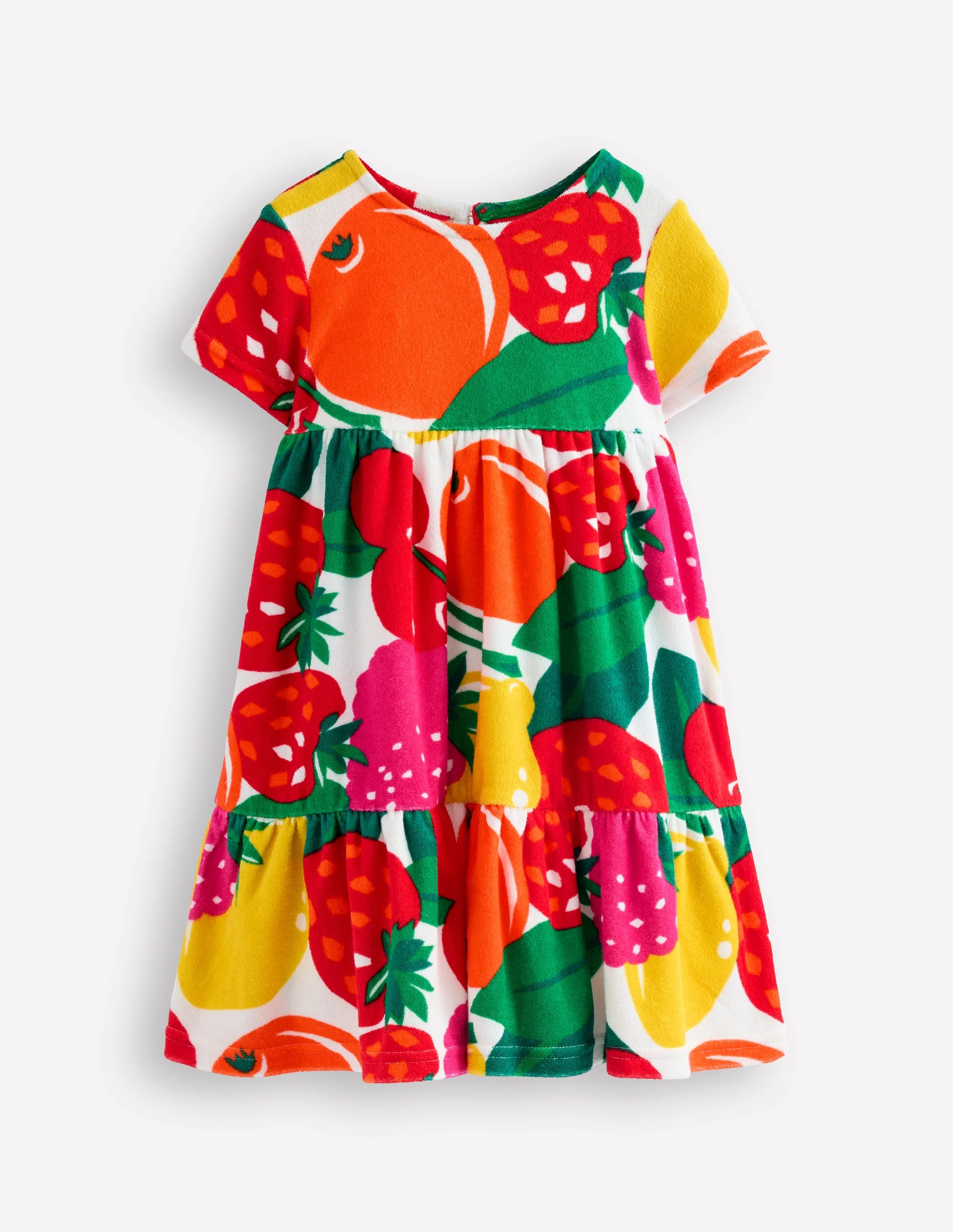 Ariel Twirly Towelling Dress-Multi Giant Fruit - Image 2