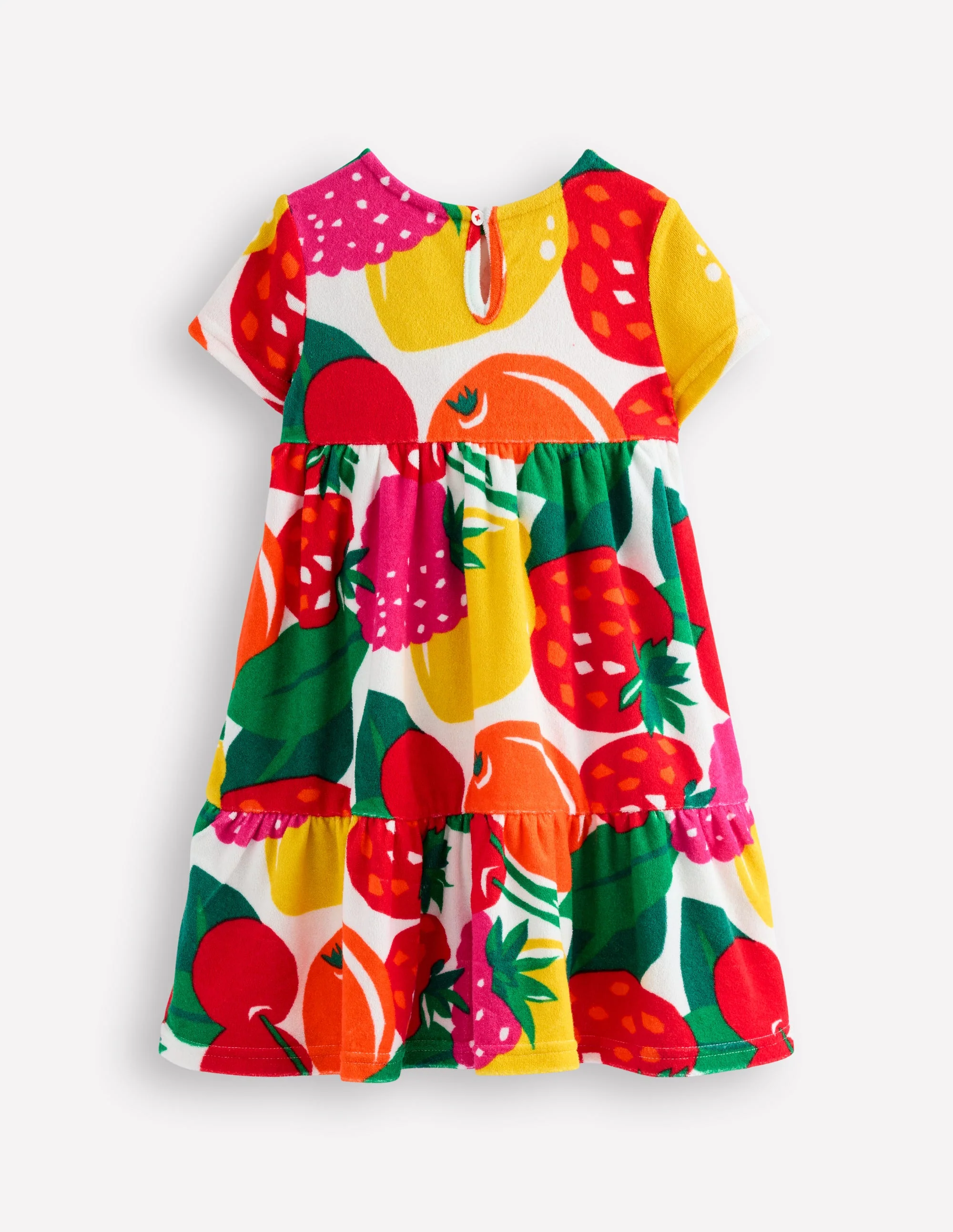 Ariel Twirly Towelling Dress-Multi Giant Fruit - Image 3