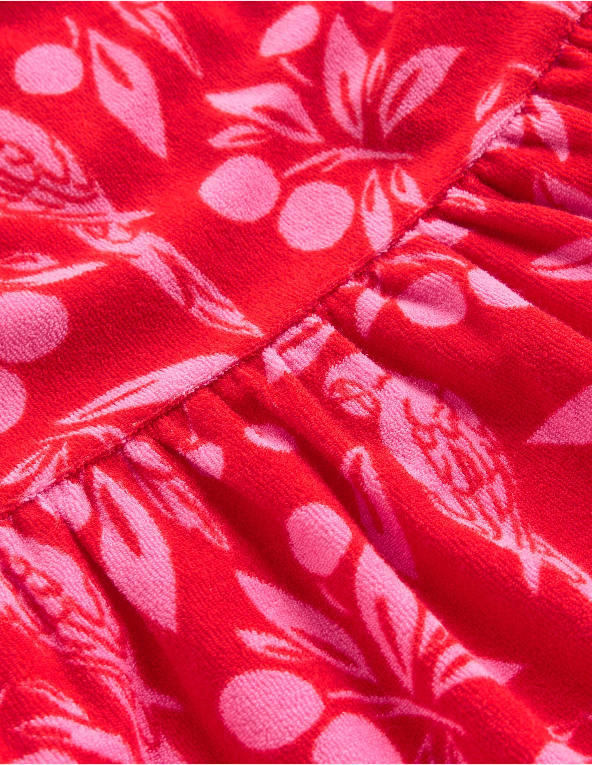 Ariel Twirly Towelling Dress-Poppy Red Parrot Palm - Image 3