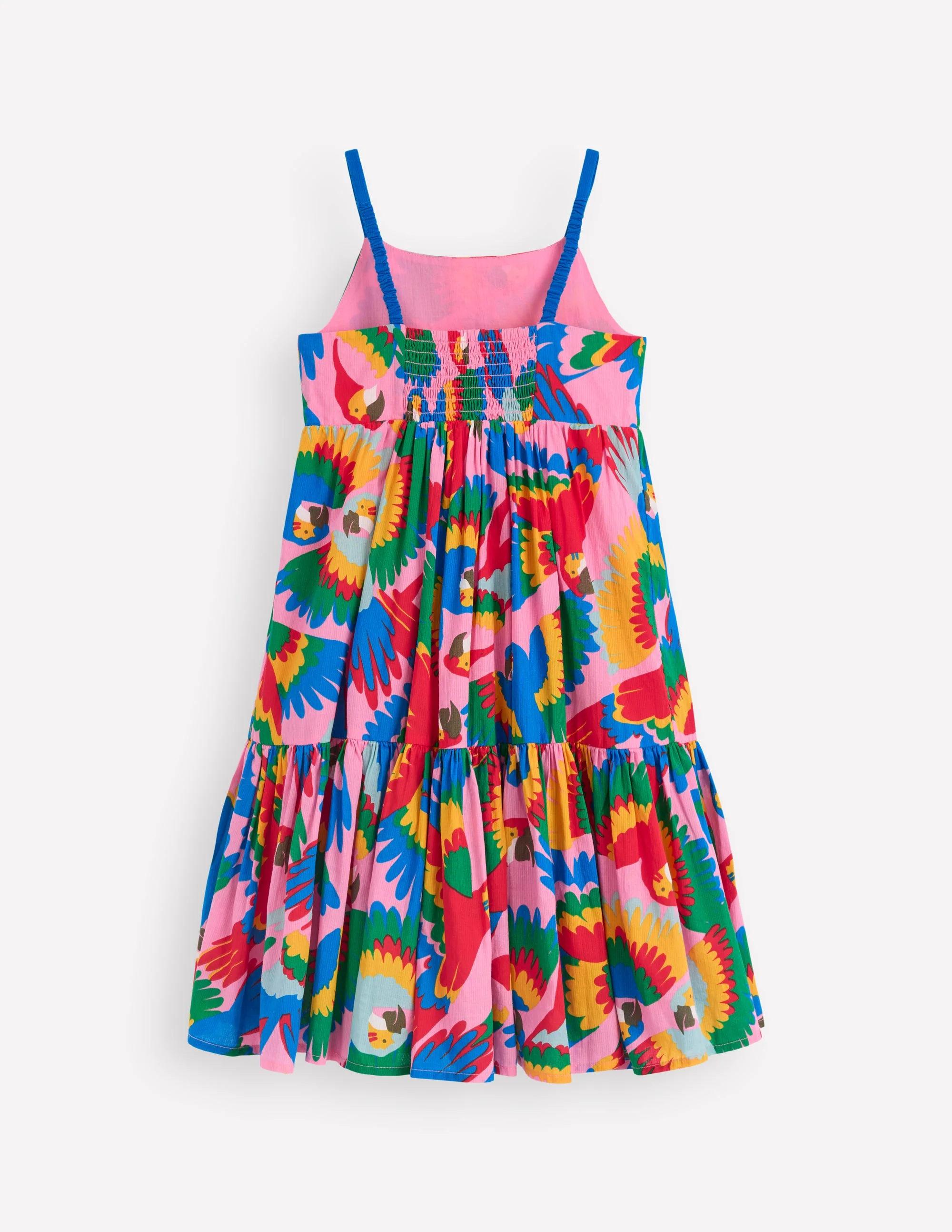 Aurelia Tiered Twirly Dress-Multi Rainbow Parrot - Image 2