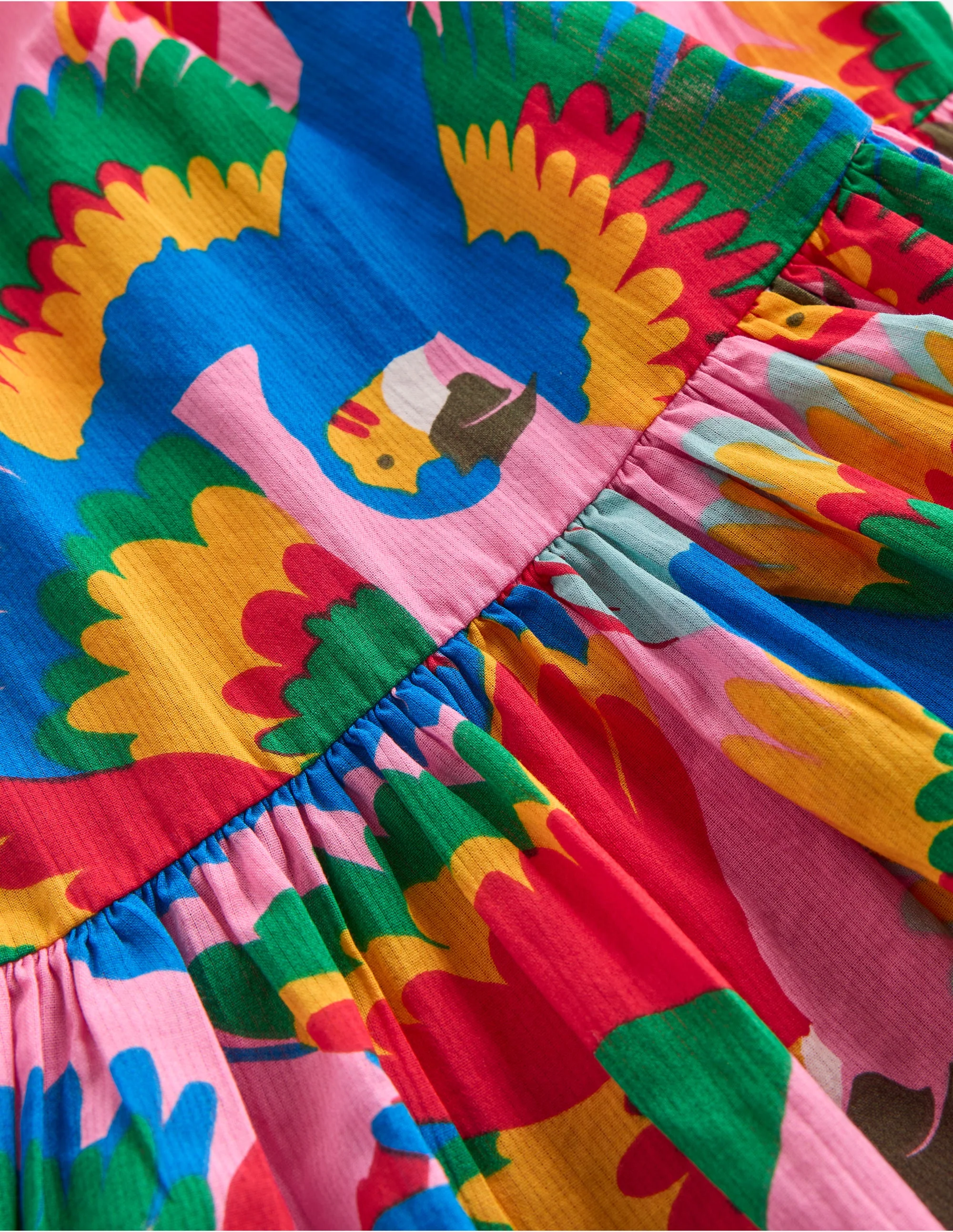 Aurelia Tiered Twirly Dress-Multi Rainbow Parrot - Image 3