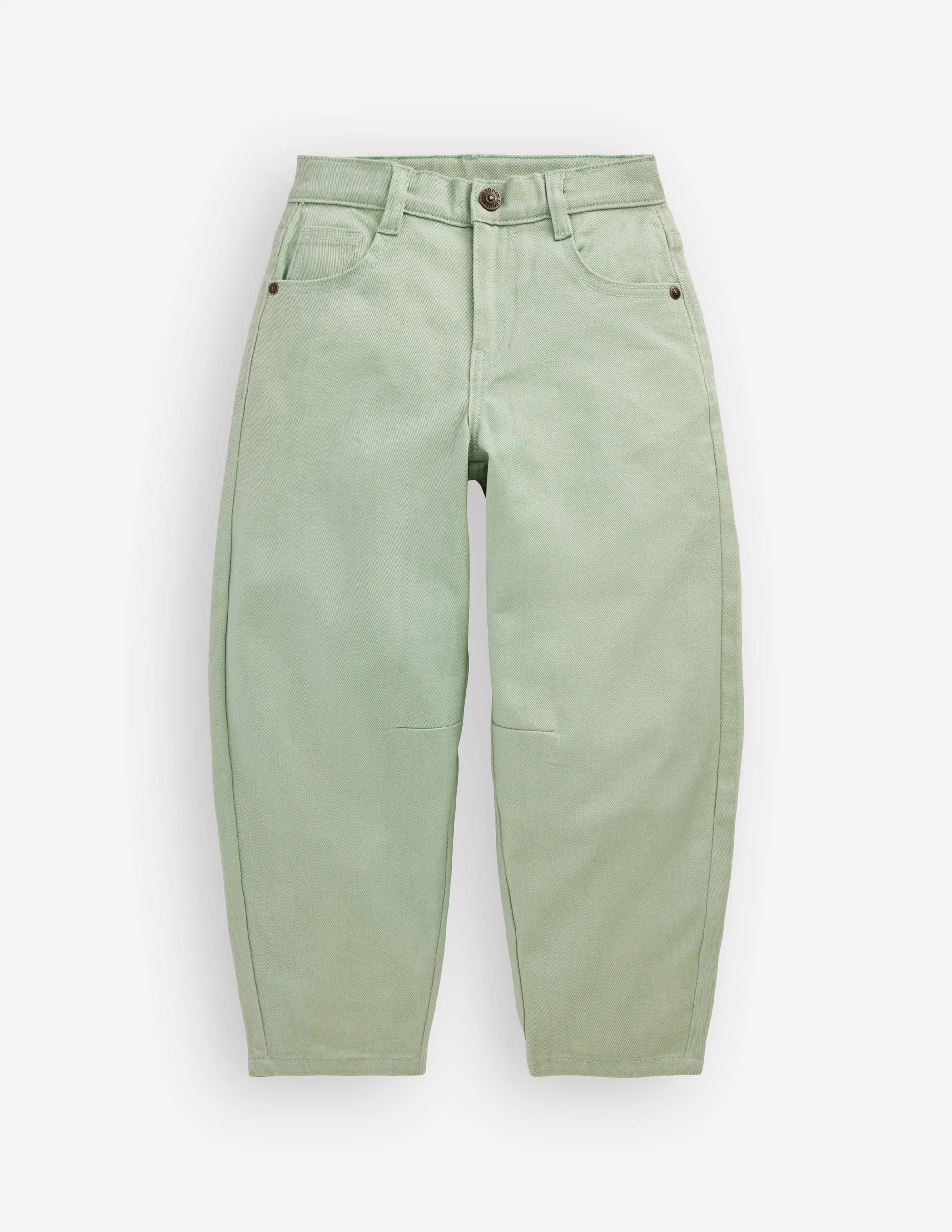 Barrel Leg Jeans-Pale Green