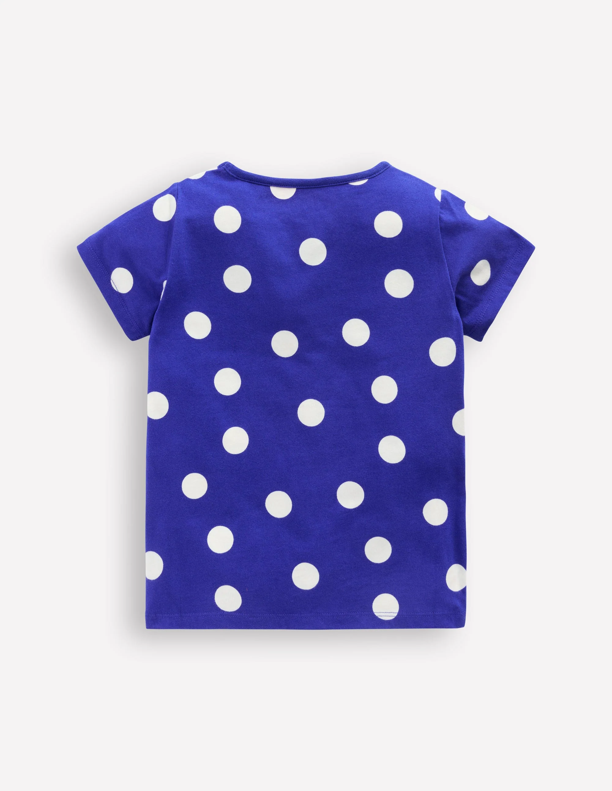 Bay Boucle T-Shirt-Bright Blue Spotty Cats - Image 2