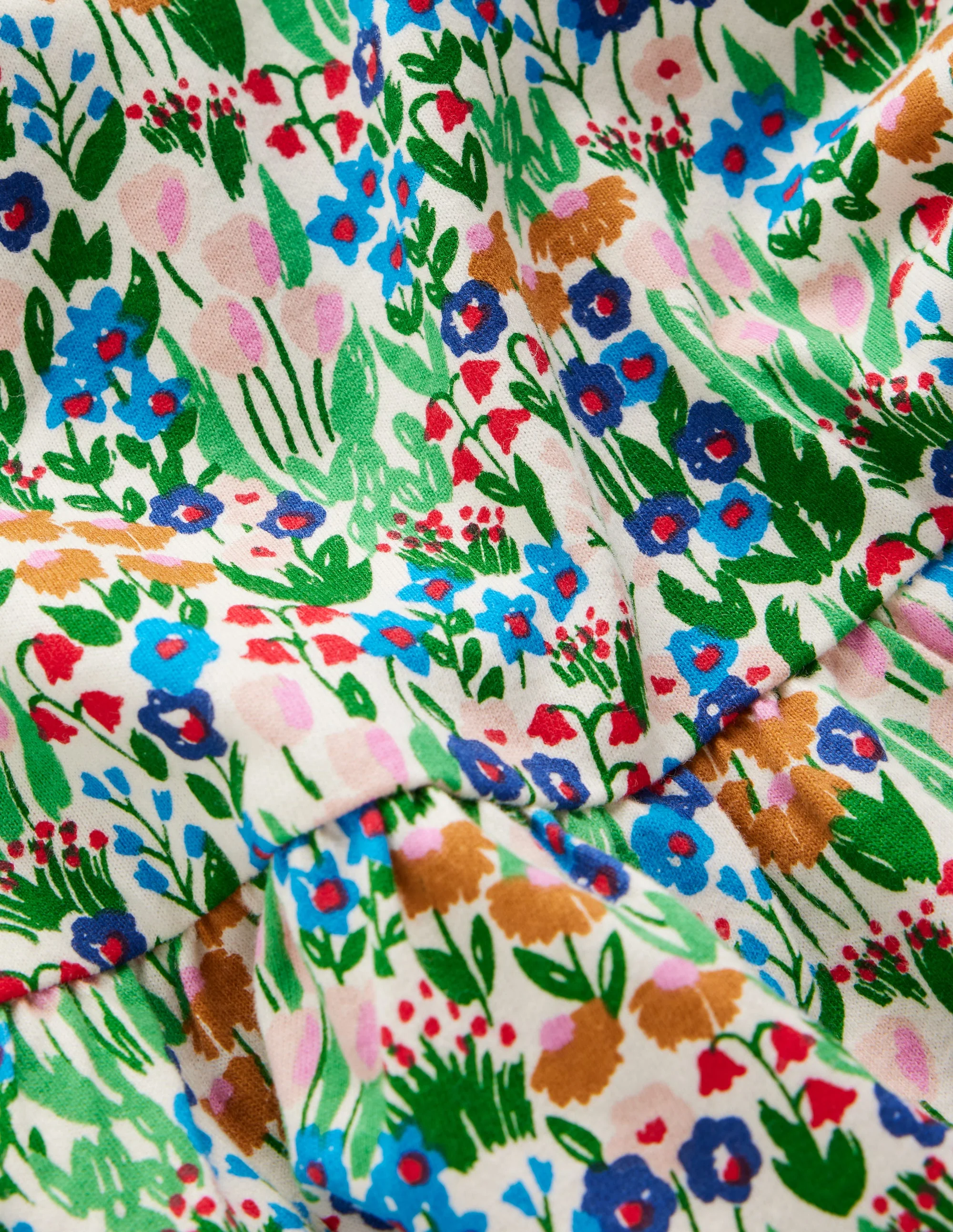 Blouson Sleeve Jersey Dress-Kingfisher Spring Flowerbed - Image 3