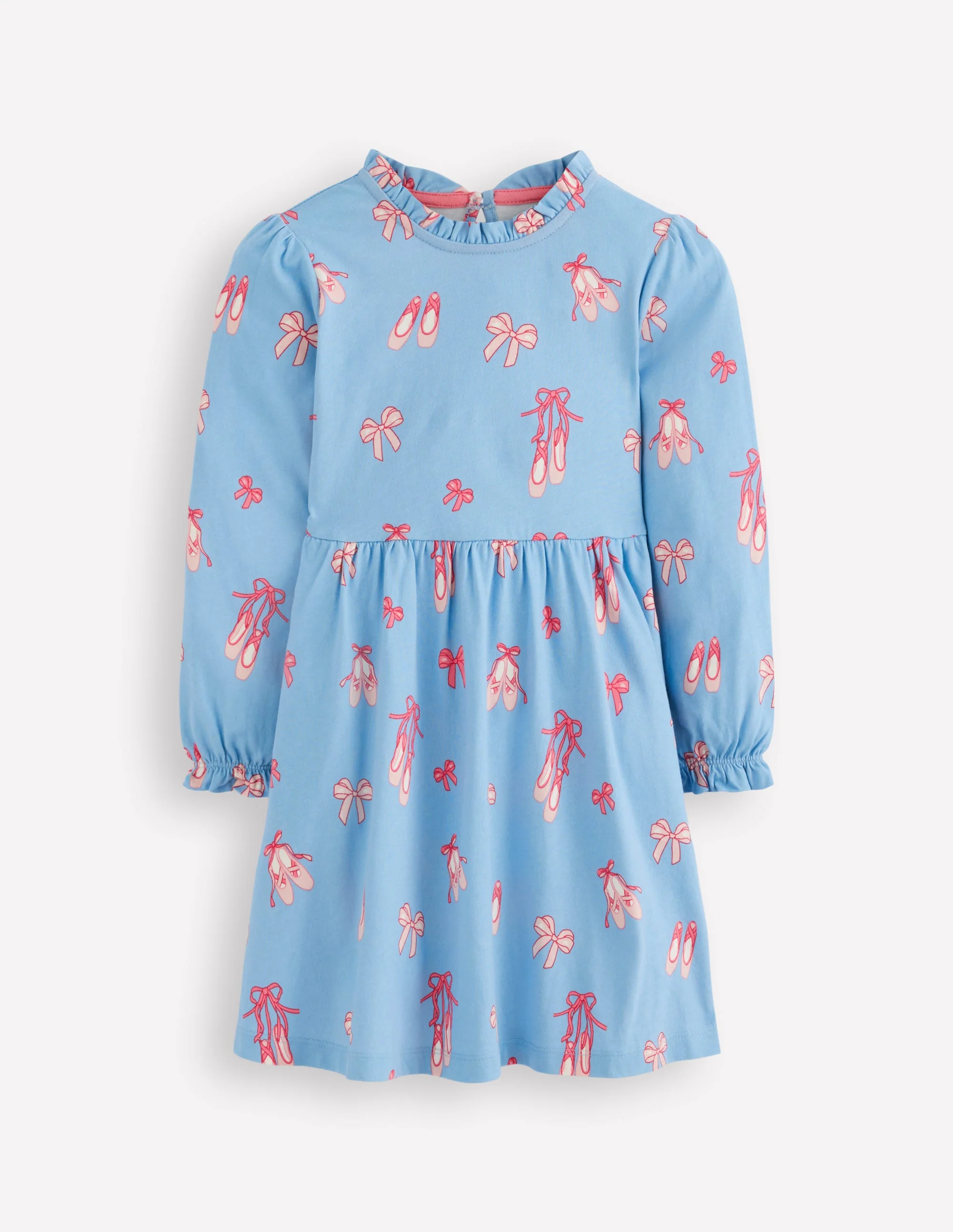 Blouson Sleeve Jersey Dress-Pale Blue Ballet Shoes - Image 3