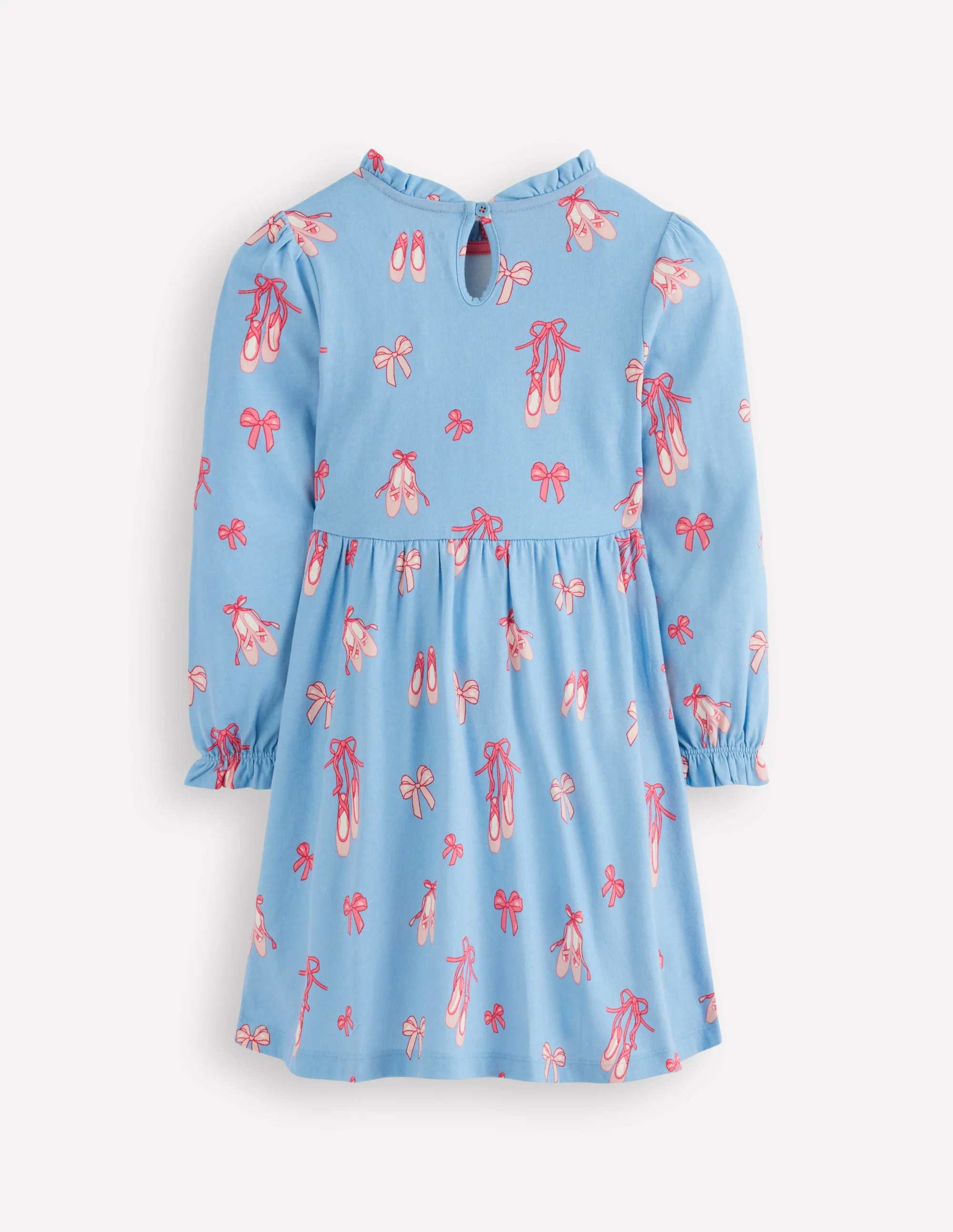 Blouson Sleeve Jersey Dress-Pale Blue Ballet Shoes - Image 4