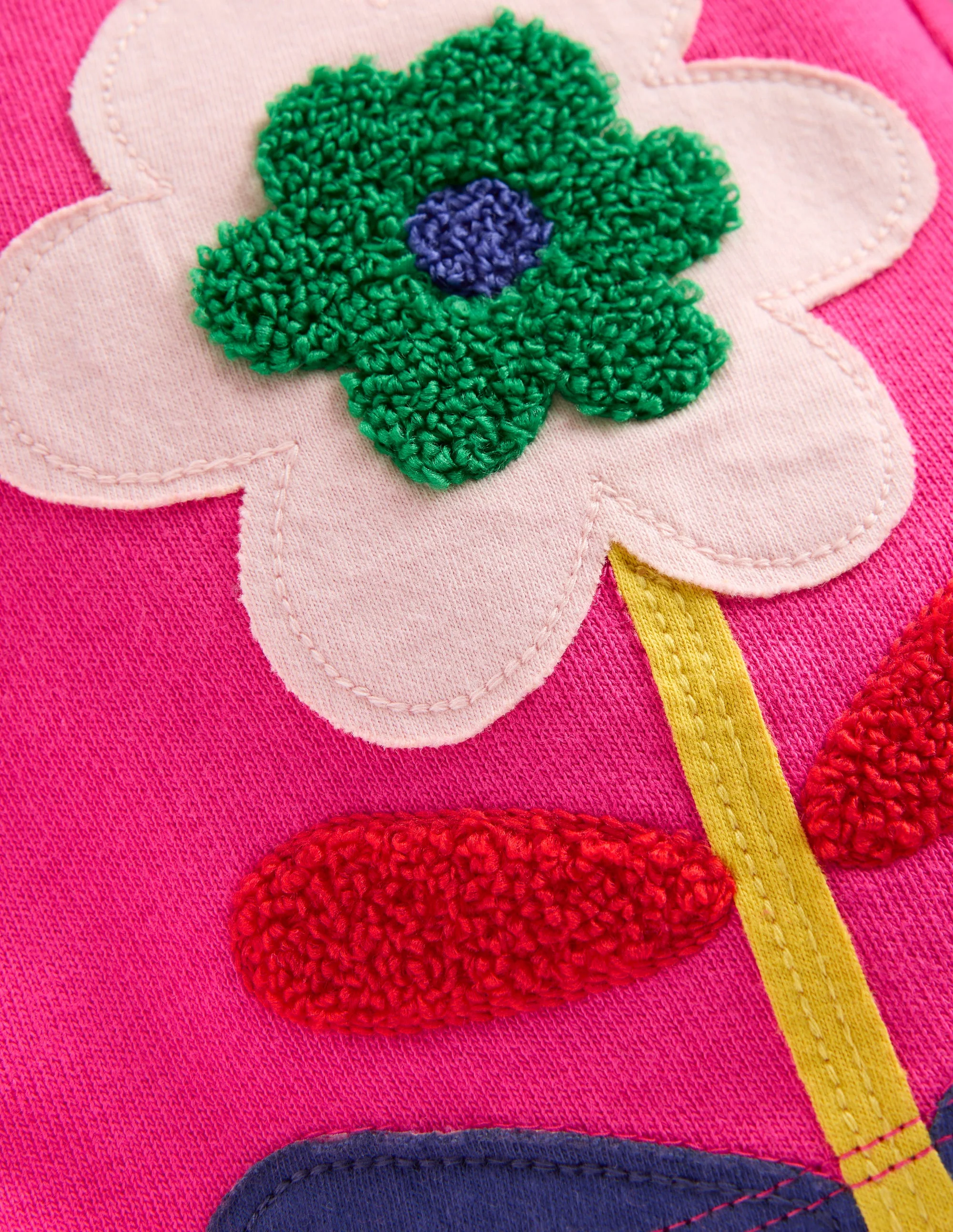 Bobbie Appliqué Joggers-Raspberry Pink Flowers - Image 3