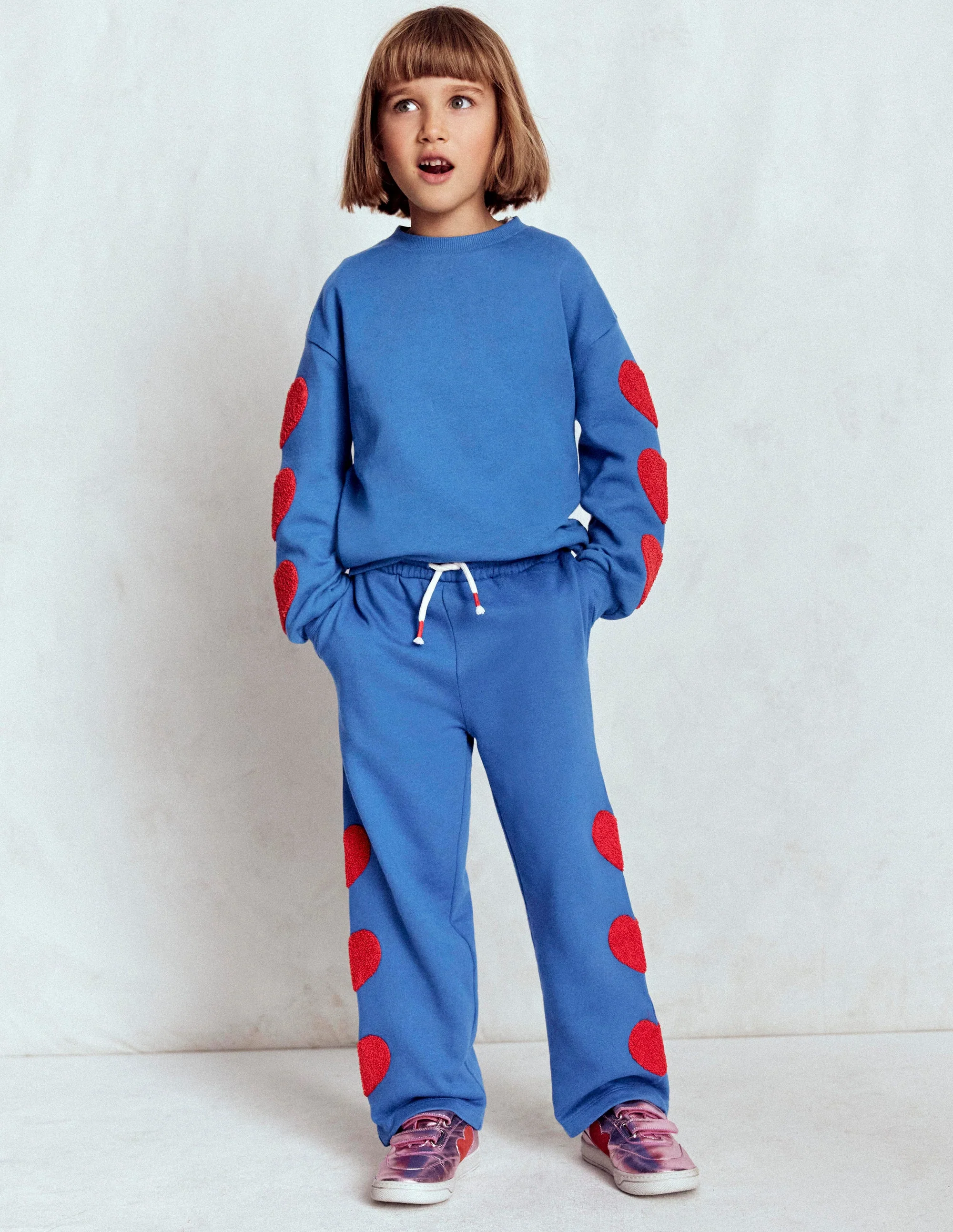 Bobbie Appliqué Sweatshirt-Bluejay Hearts - Image 3