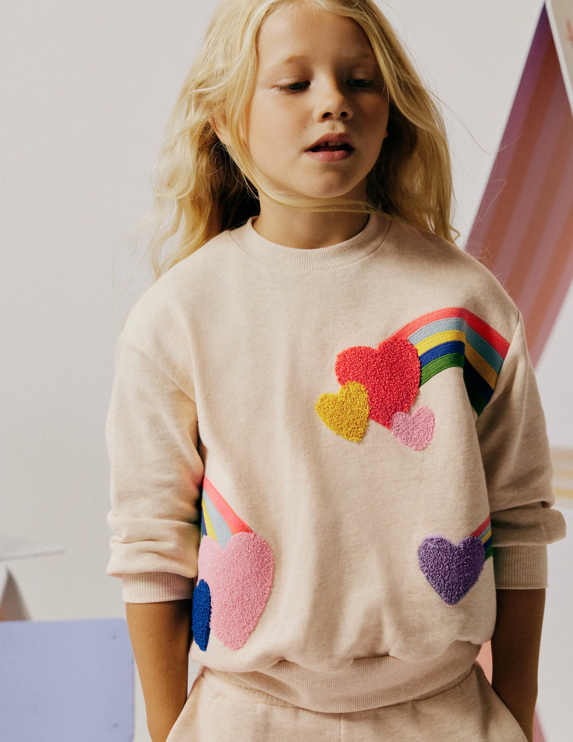 Bobbie Appliqué Sweatshirt-Ivory Rainbows - Image 4
