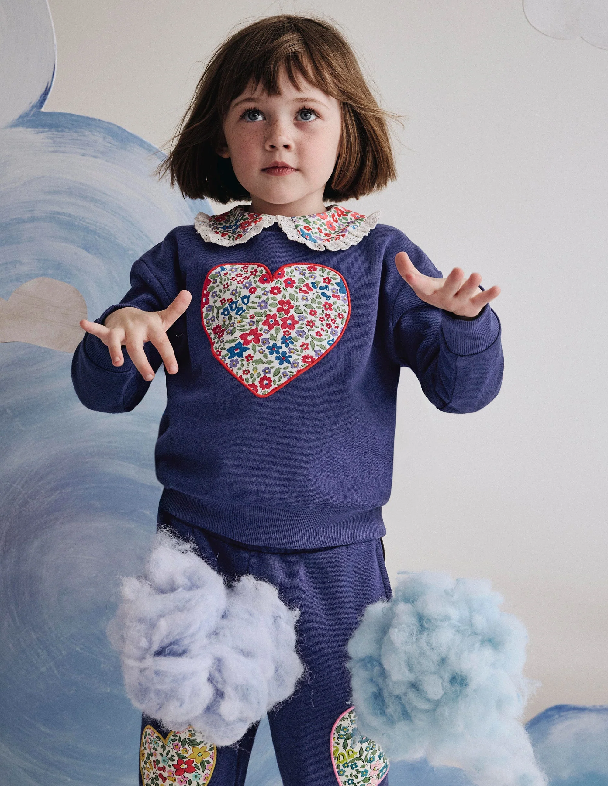 Bobbie Appliqué Sweatshirt-Starboard Blue Hearts - Image 4