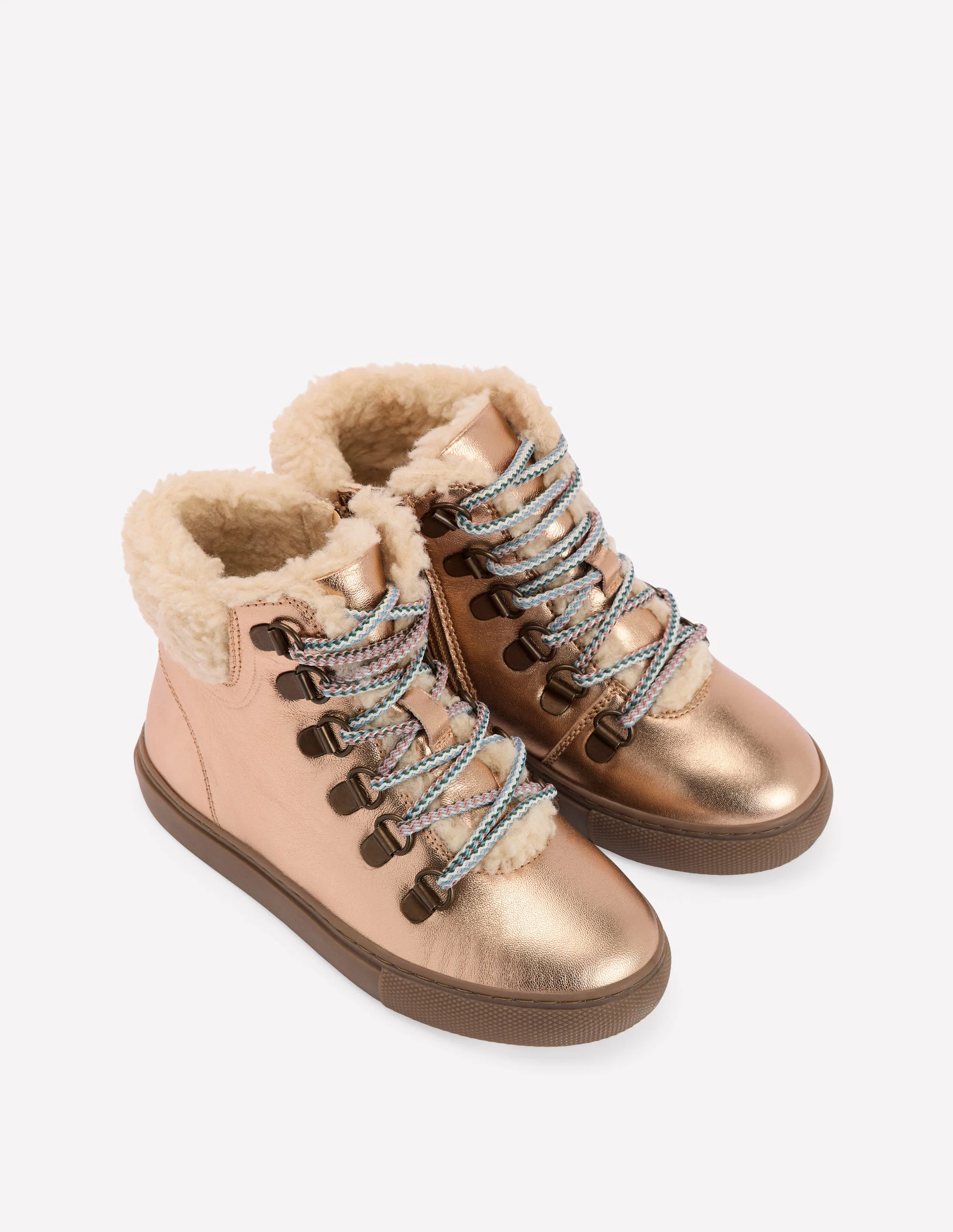 Borg Lace-up Boots-Bronze - Image 2