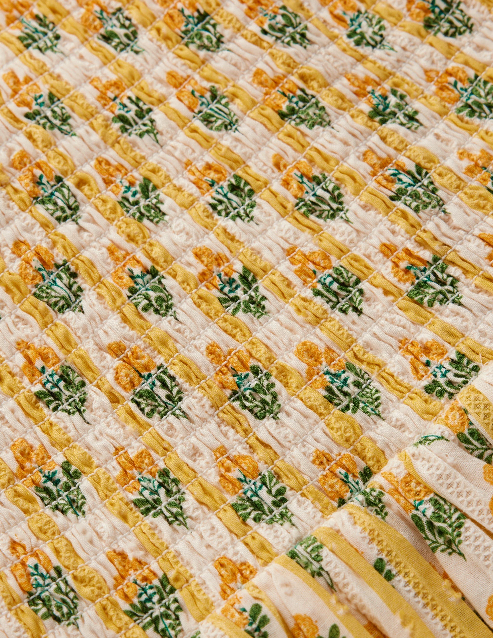 Bow Back Detail Dress-Honeycomb Yellow Flower Stem - Image 4