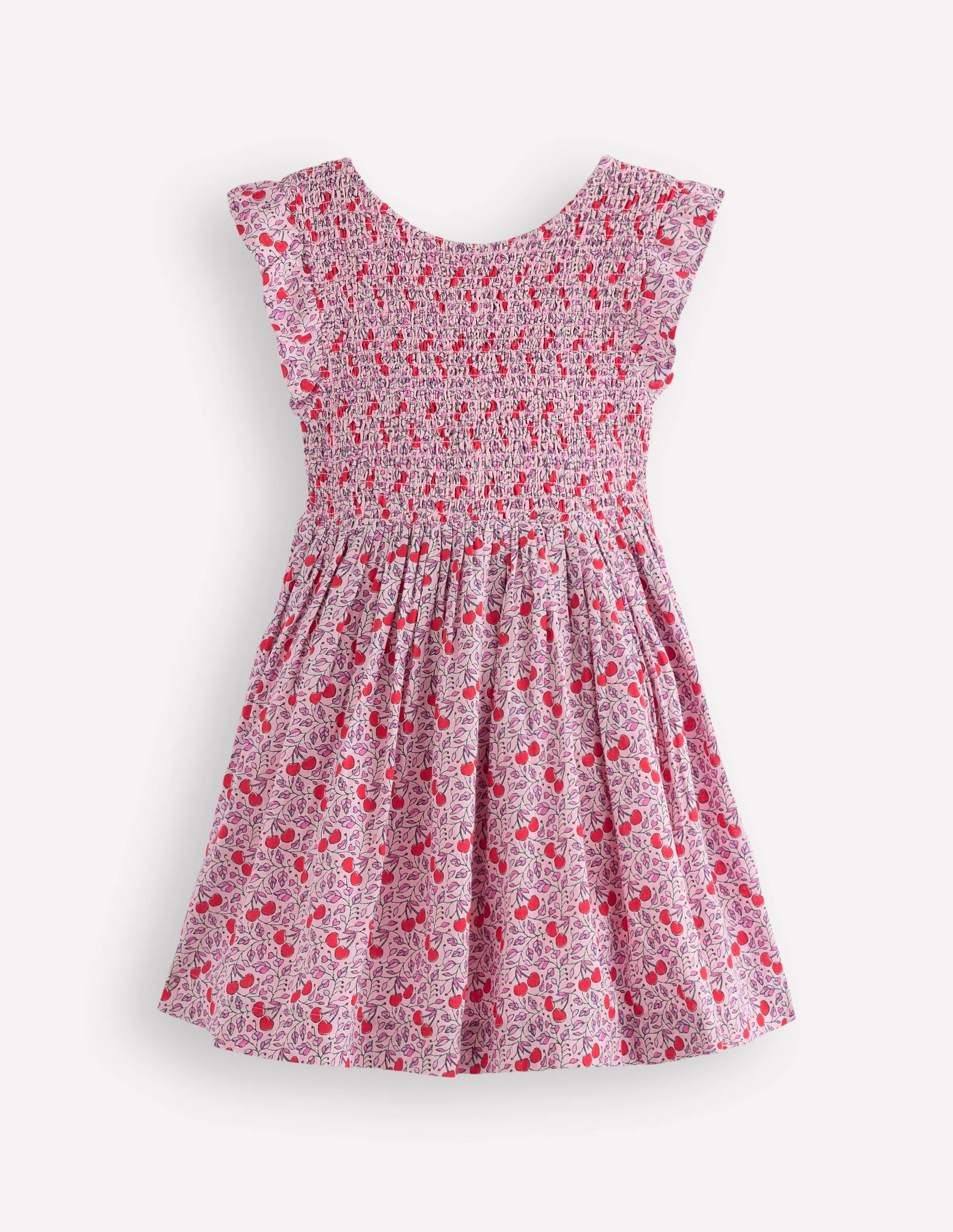 Bow Back Detail Dress-Pink Cherries - Image 6