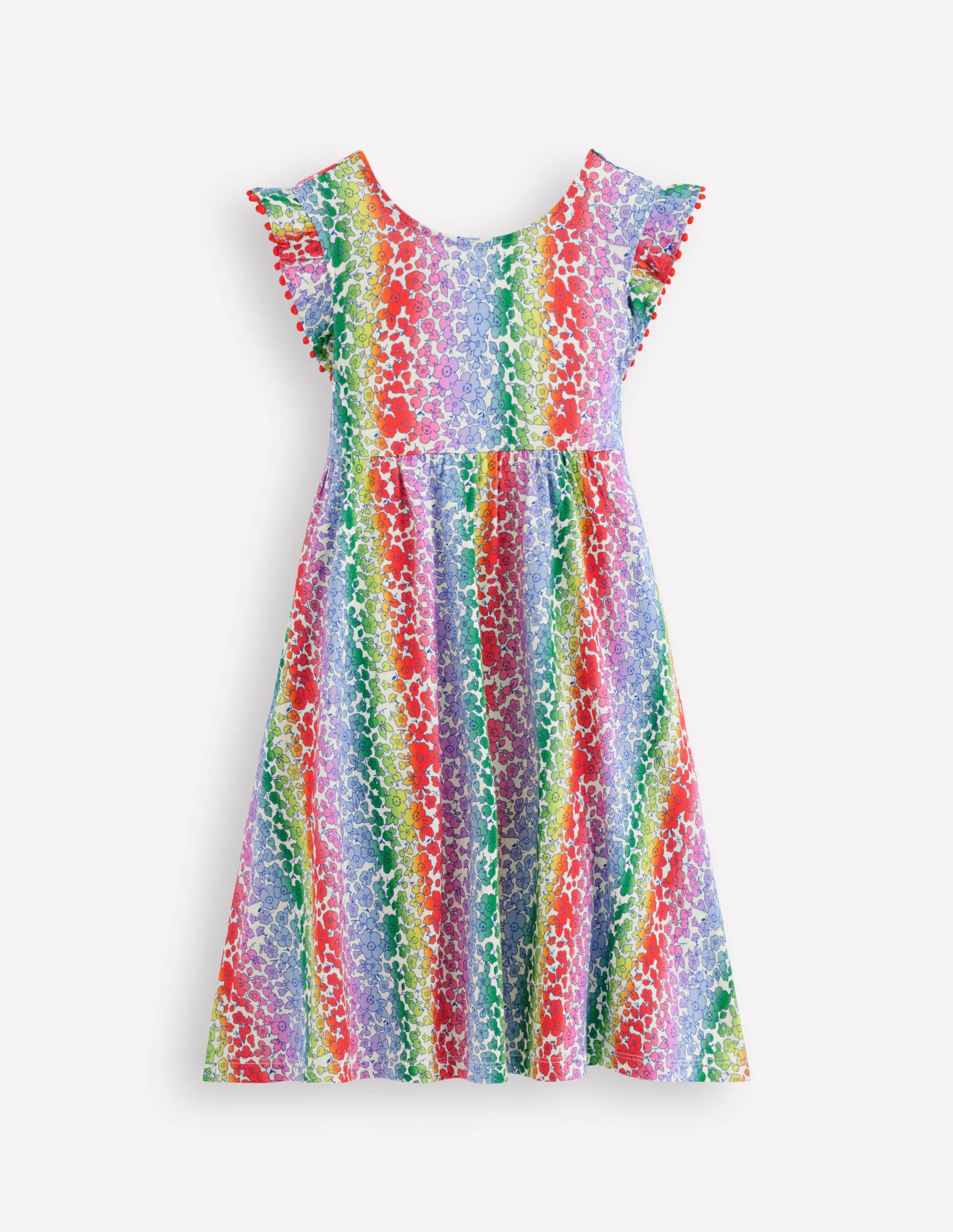 Bow Back Jersey Dress-Rainbow Ombre Flowerbed