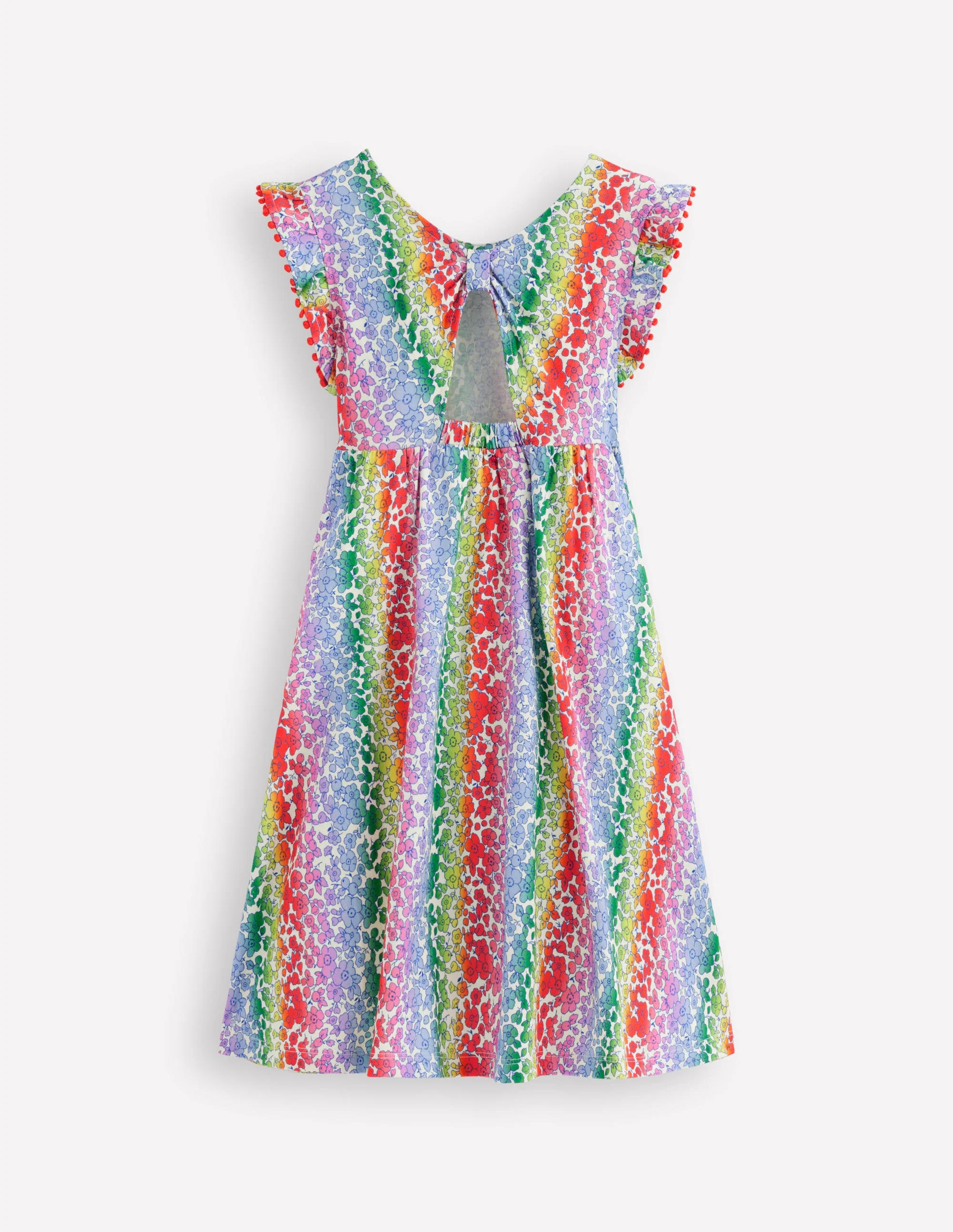 Bow Back Jersey Dress-Rainbow Ombre Flowerbed - Image 2