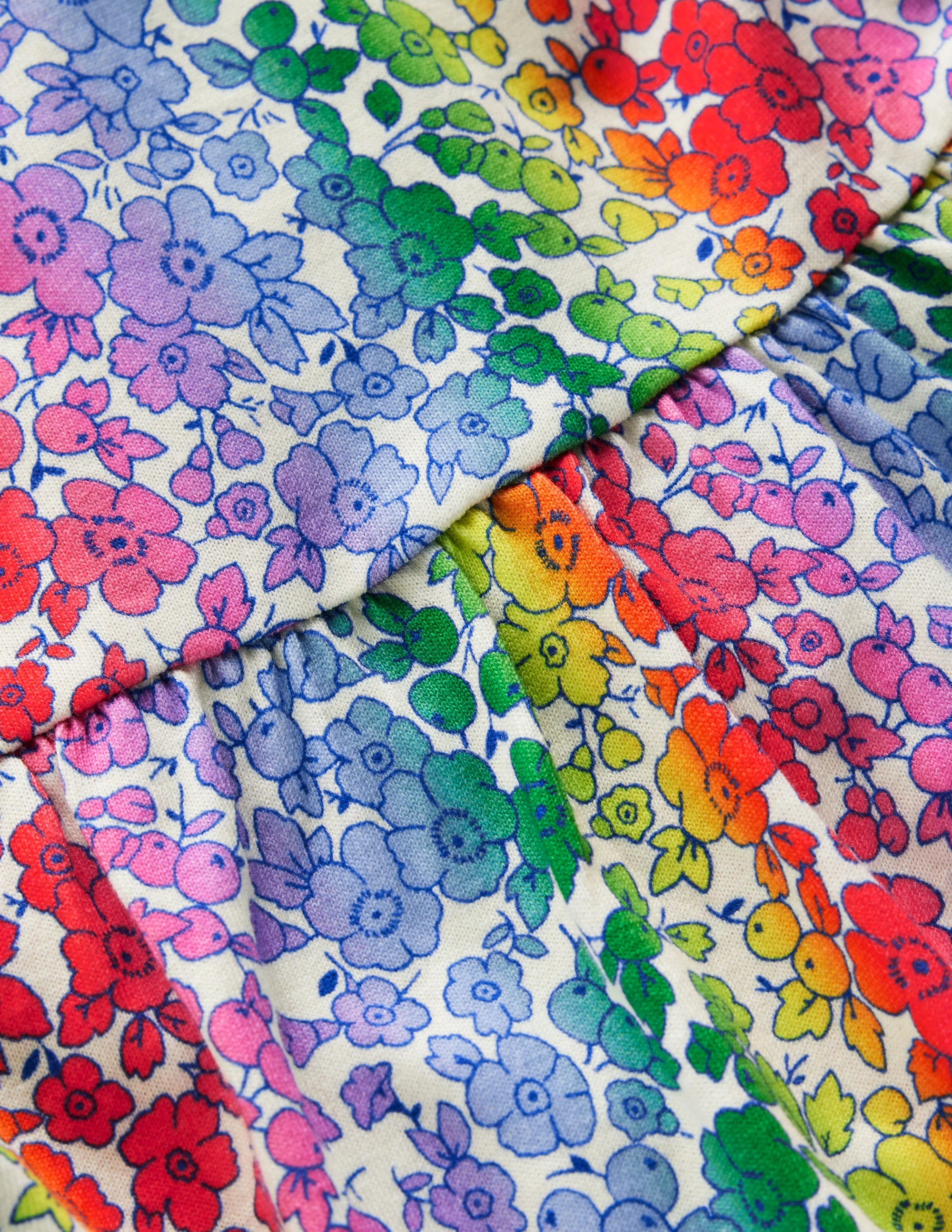 Bow Back Jersey Dress-Rainbow Ombre Flowerbed - Image 3