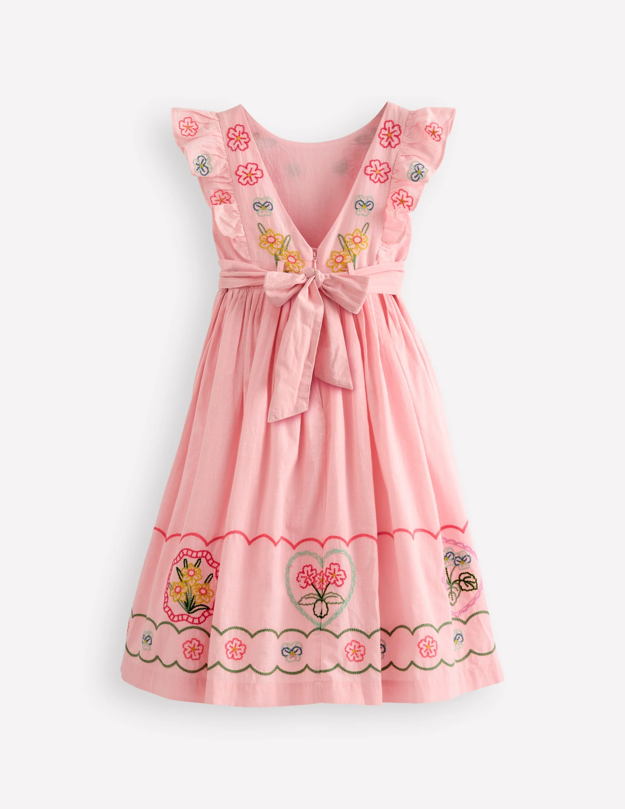 Bow Back Midi Dress-Chalk Pink - Image 3