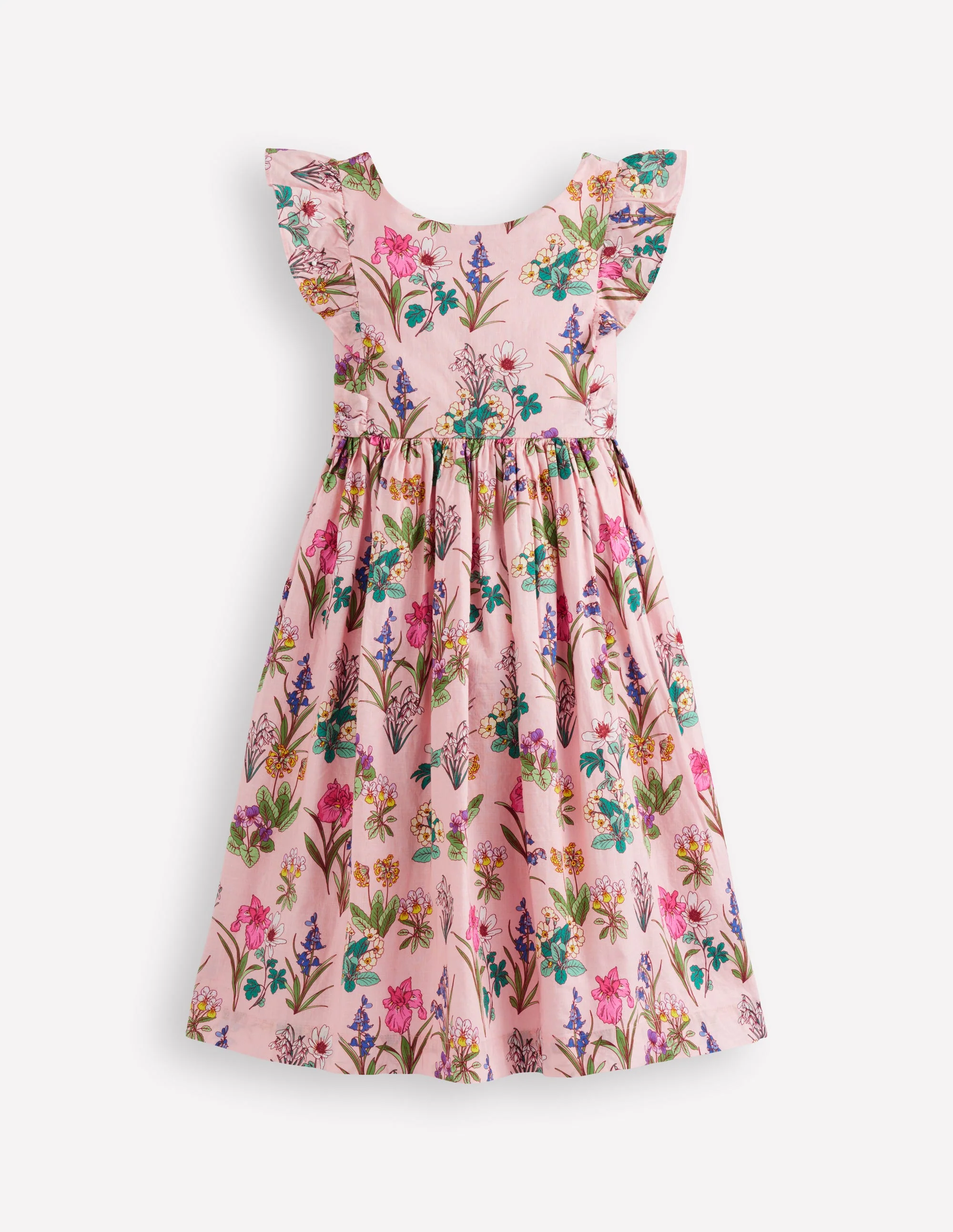 Bow Back Midi Dress-Pink Floral - Image 2