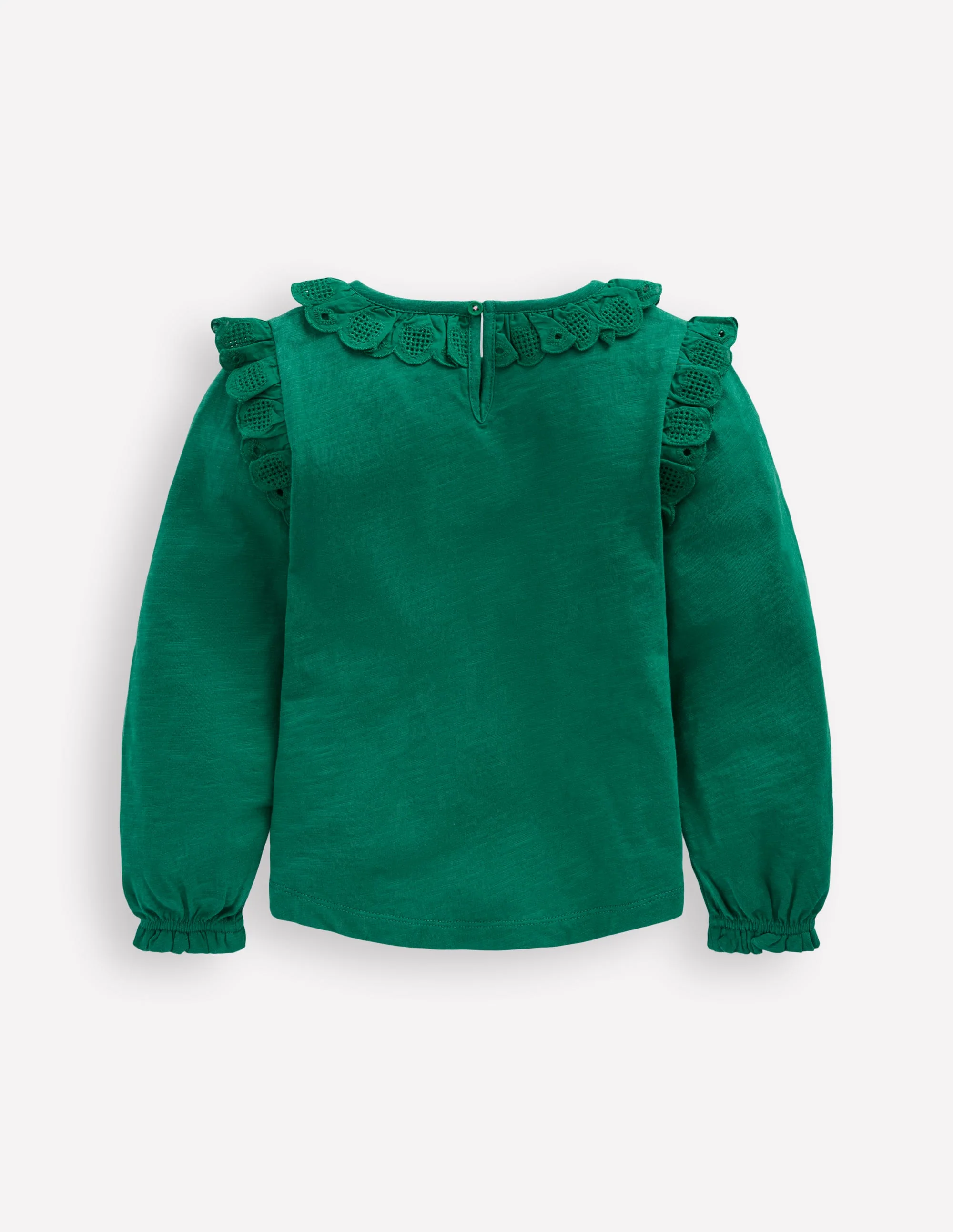 Broderie Heart Trim Top-Jewel Green - Image 2