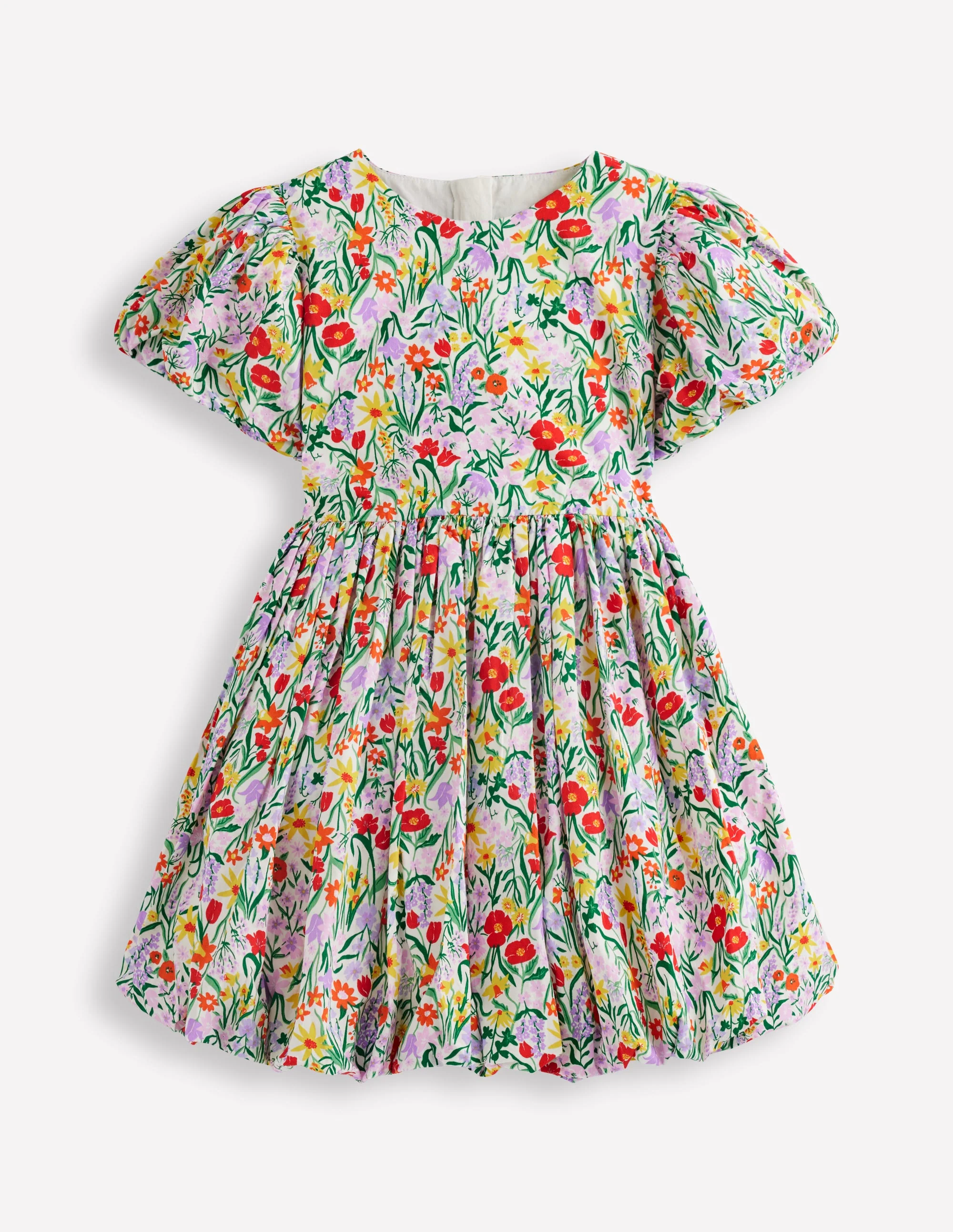 Bubble Hem Dress-Honeysuckle Flower Vine - Image 3