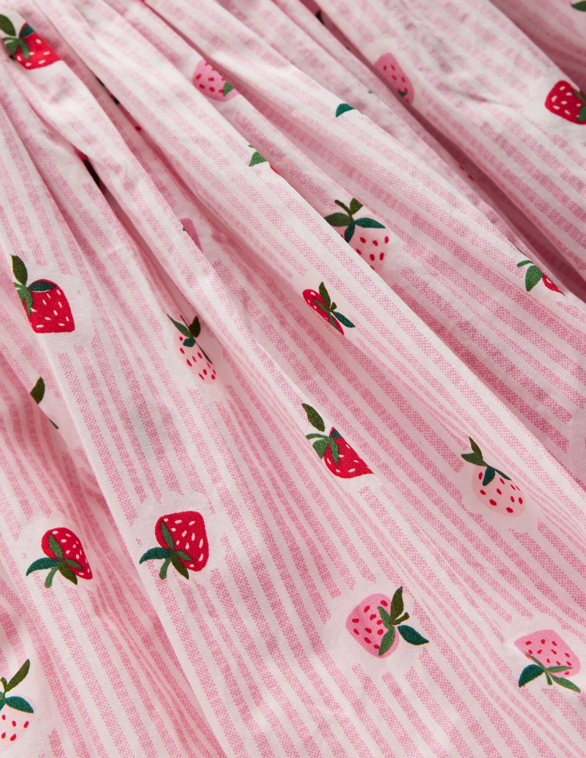 Bubble Hem Rib Dress-Ticking Stripe Strawberry - Image 6