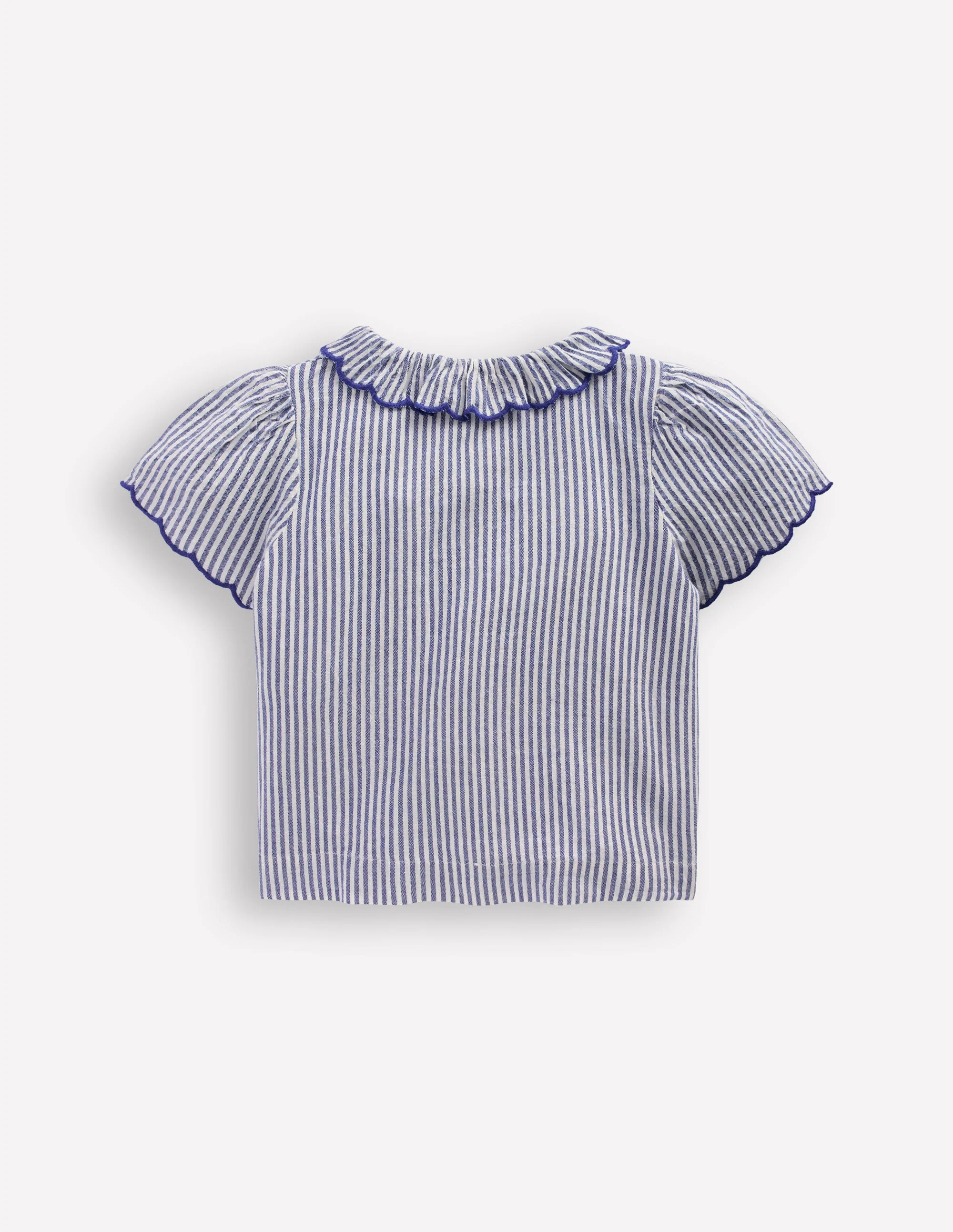 Button-through Blouse-Blue/Ivory Stripe - Image 4