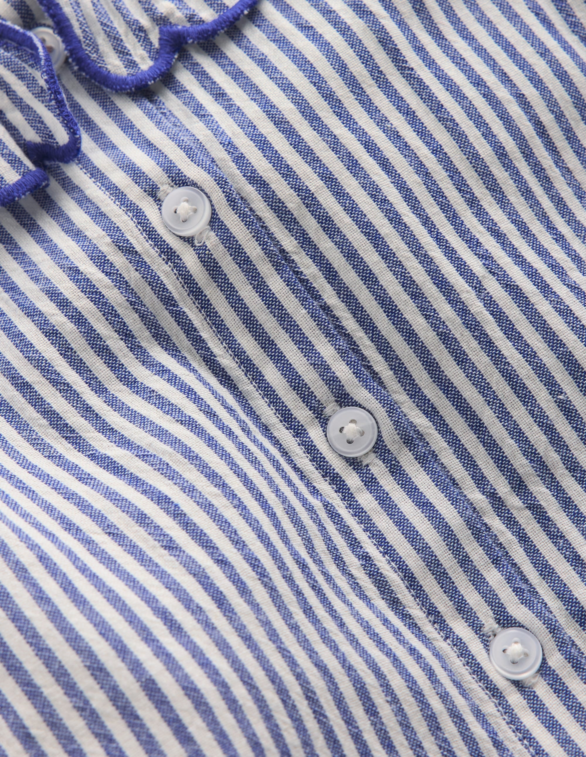 Button-through Blouse-Blue/Ivory Stripe - Image 5