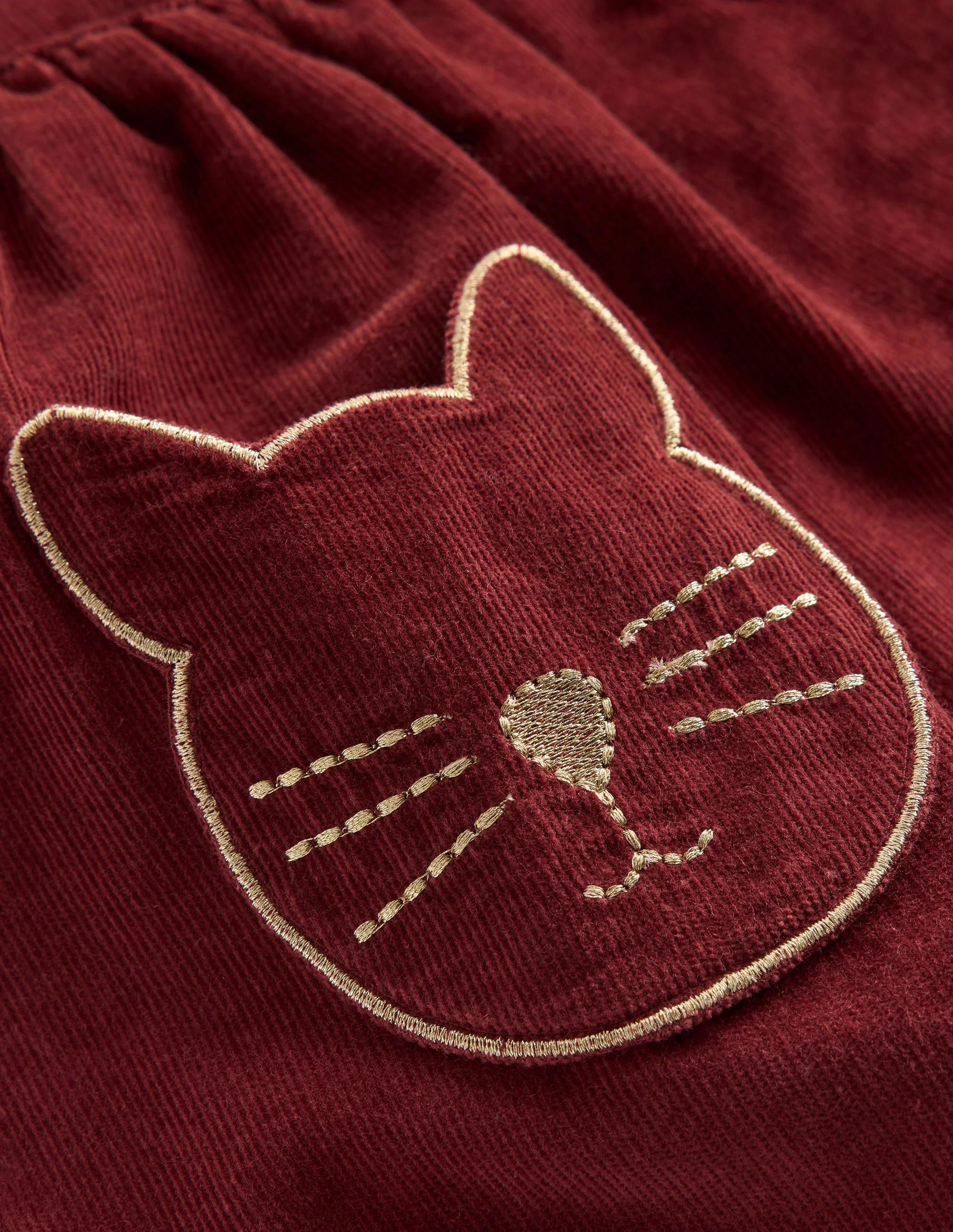 Button-through Mini Skirt-Chestnut Cats - Image 3