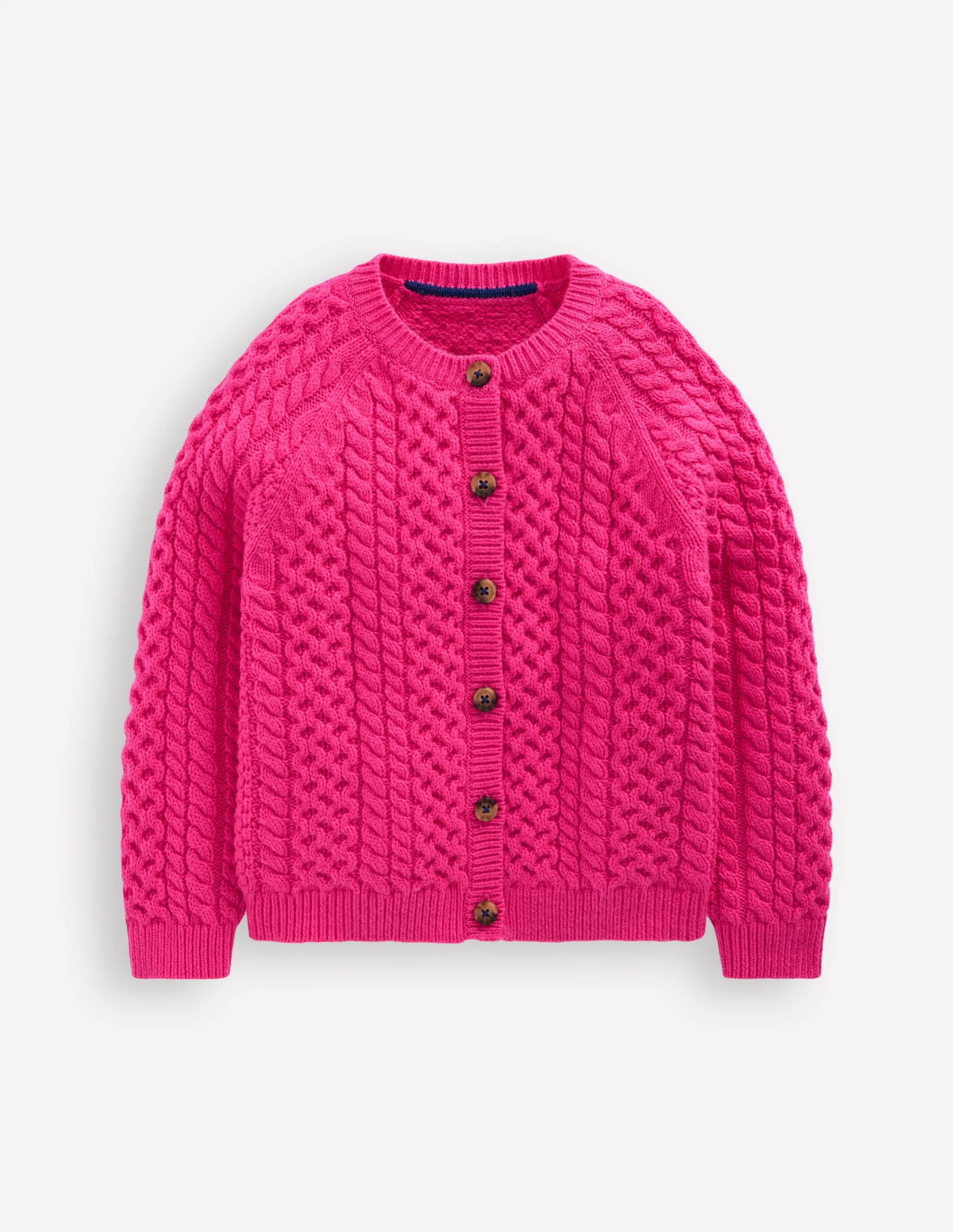 Cable Cardigan-Raspberry Pink